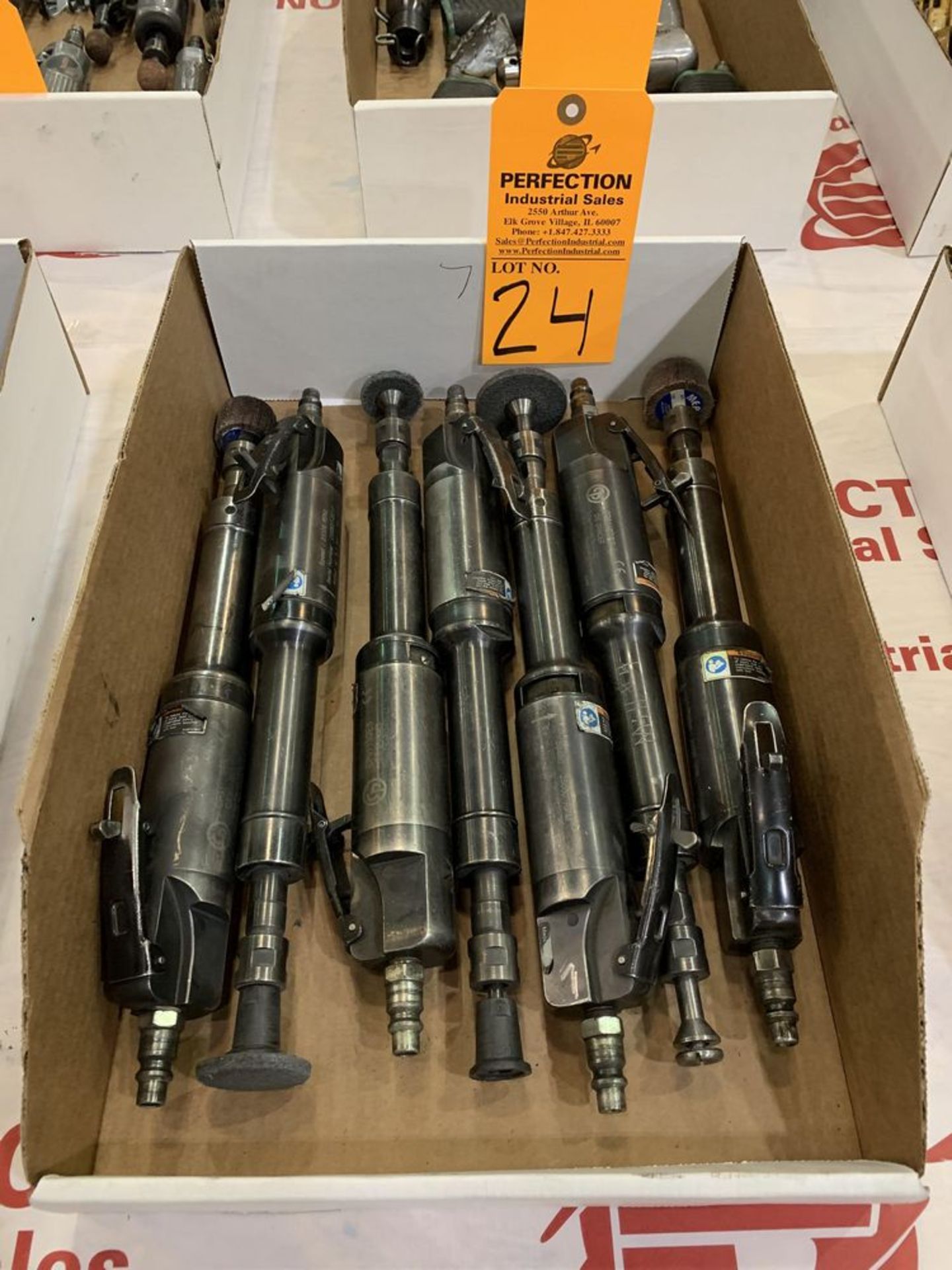 Lot of (7) Pneumatic Straight Grinders