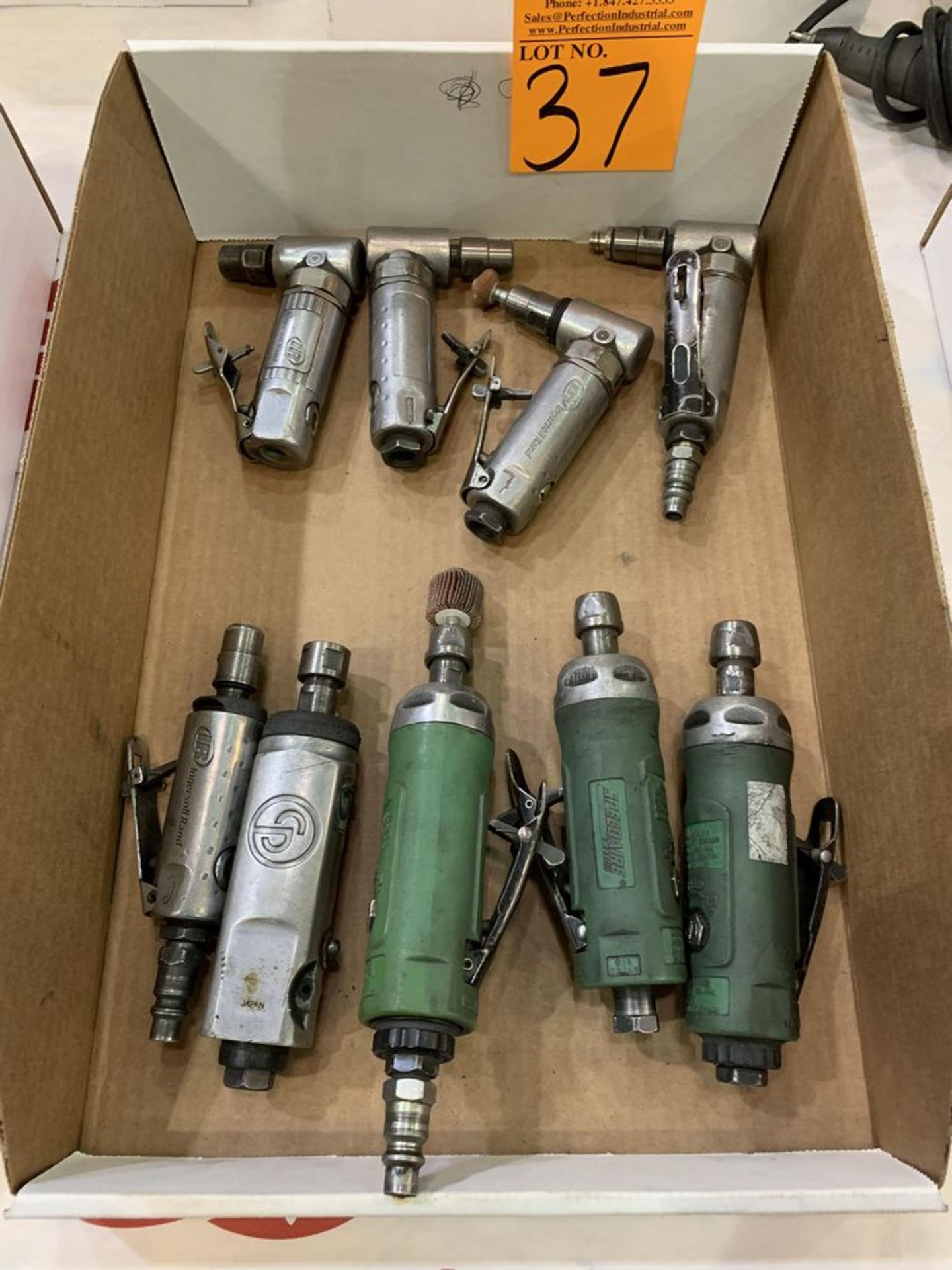 Lot of (9) Pneumatic Angle and Straight Grinders