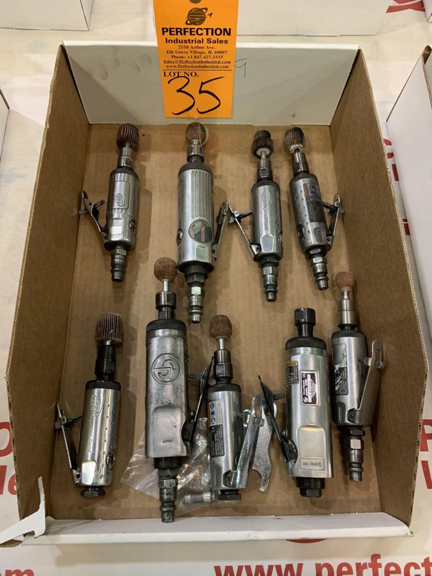 Lot of (9) Pneumatic Grinders