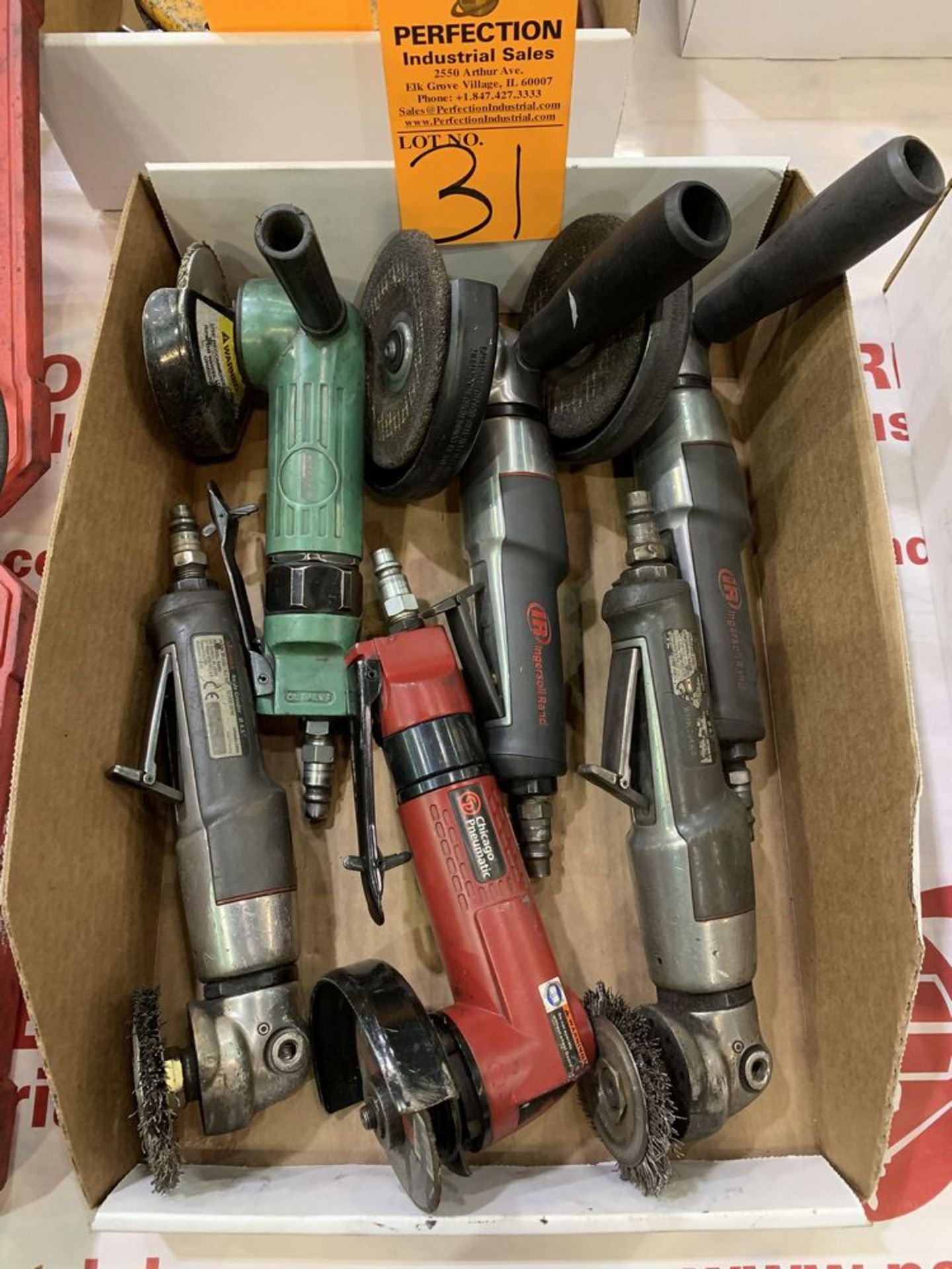 Lot of (6) Pneumatic Angle Grinders