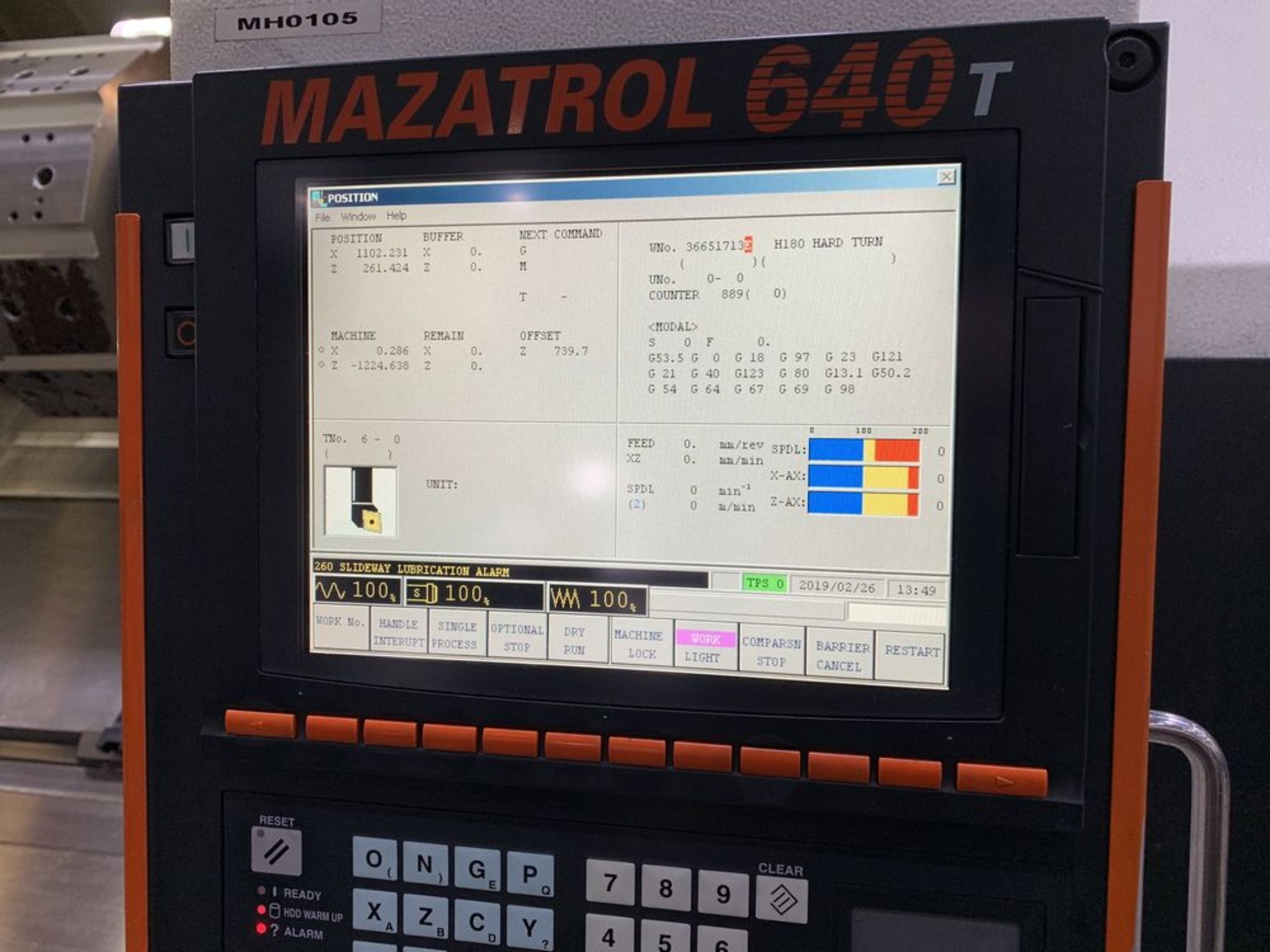 2011 MAZAK ST80 CNC Lathe, s/n 228646, Mazatrol 640T CNC Control - Image 7 of 12