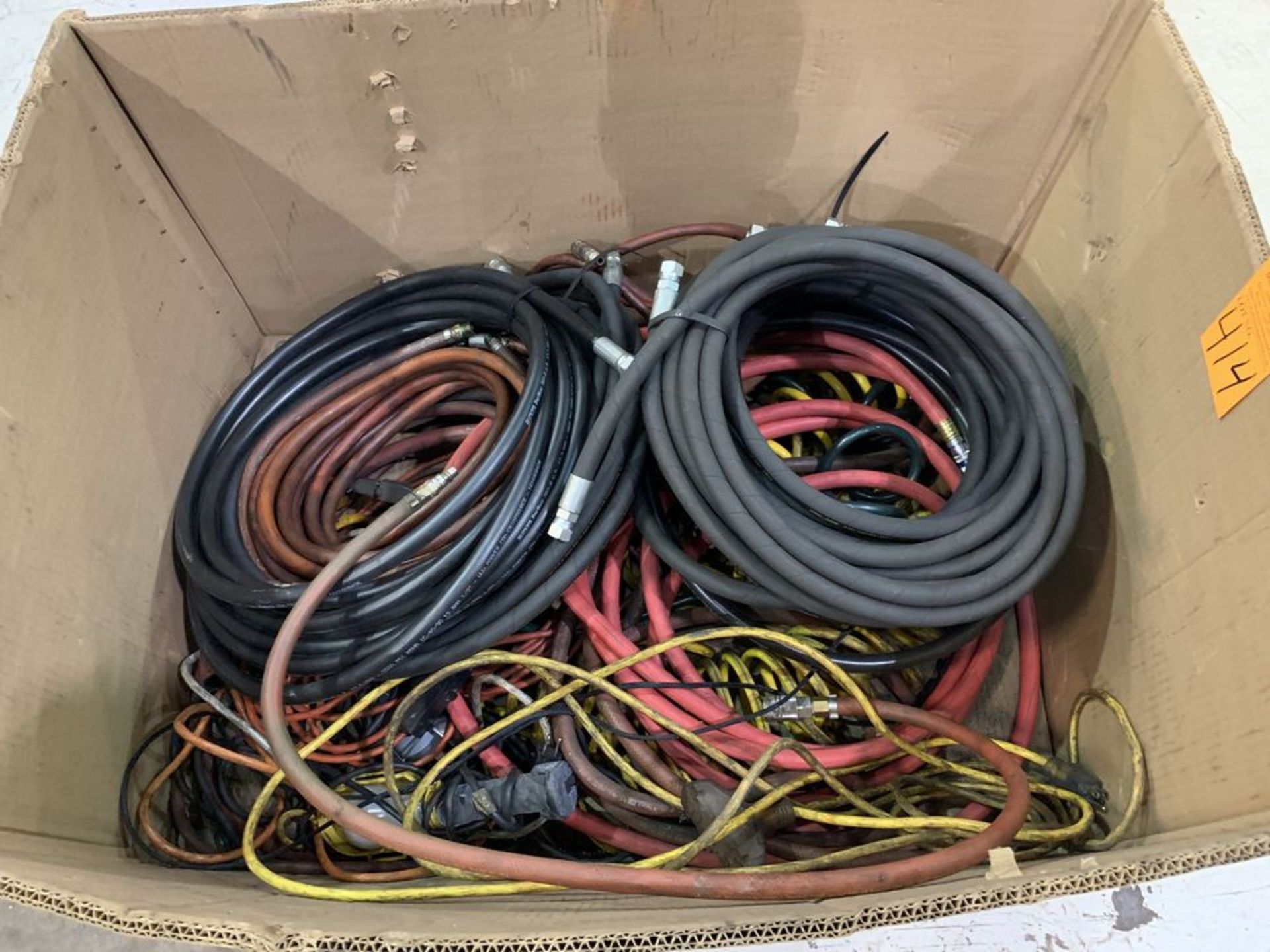 Lot of Hydraulic Hoses, Air Hoses and Extension Cords