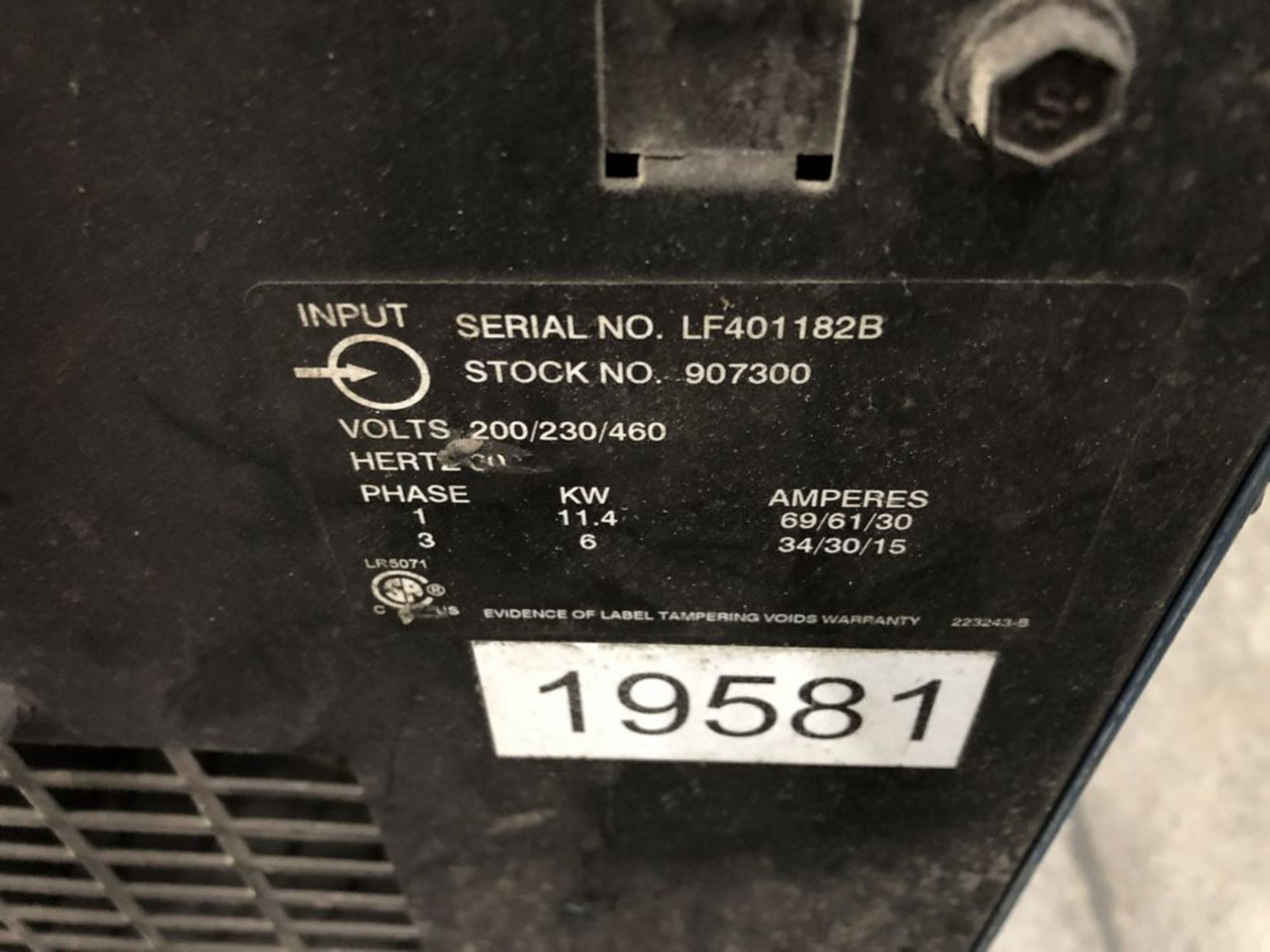 Miller Millermatic 350P Mig Welder. Gas Valve, Whip, Serial # LF401182B 19581 - Image 2 of 2