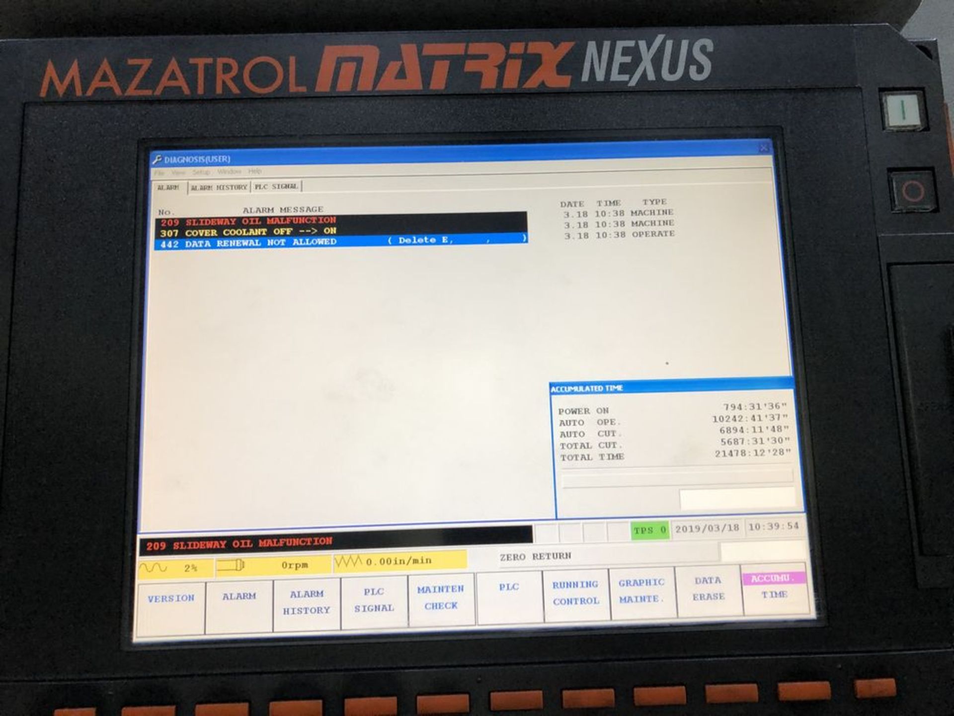 2010 MAZAK 8800 CNC Horizontal Machining Center, s/n 218382, Mazatrol Matrix Nexus CNC Control - Image 17 of 17