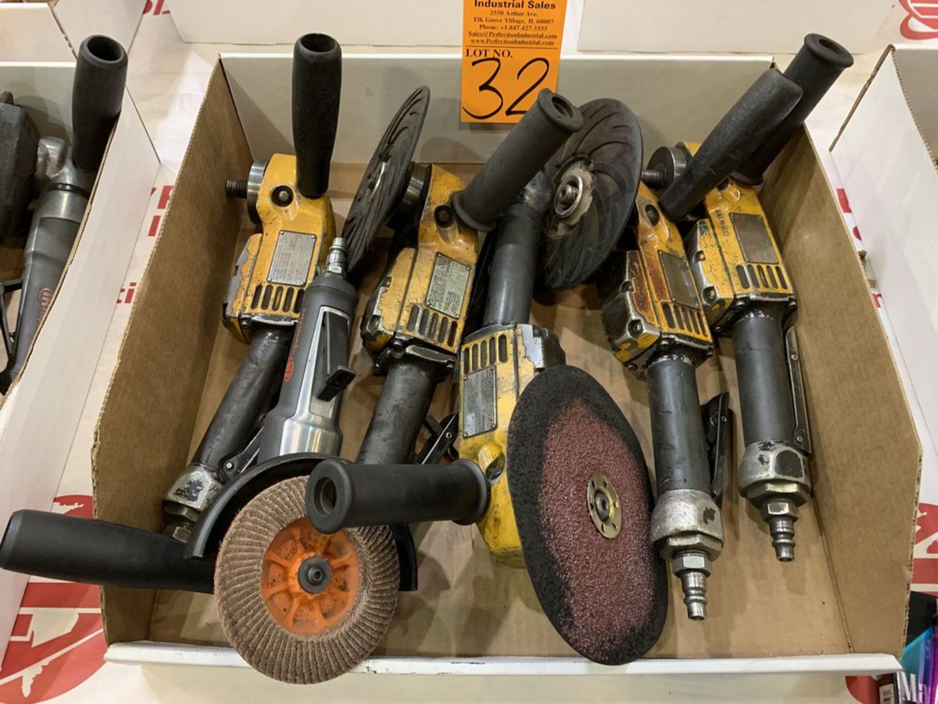 Lot of (6) Pneumatic Angle Grinders