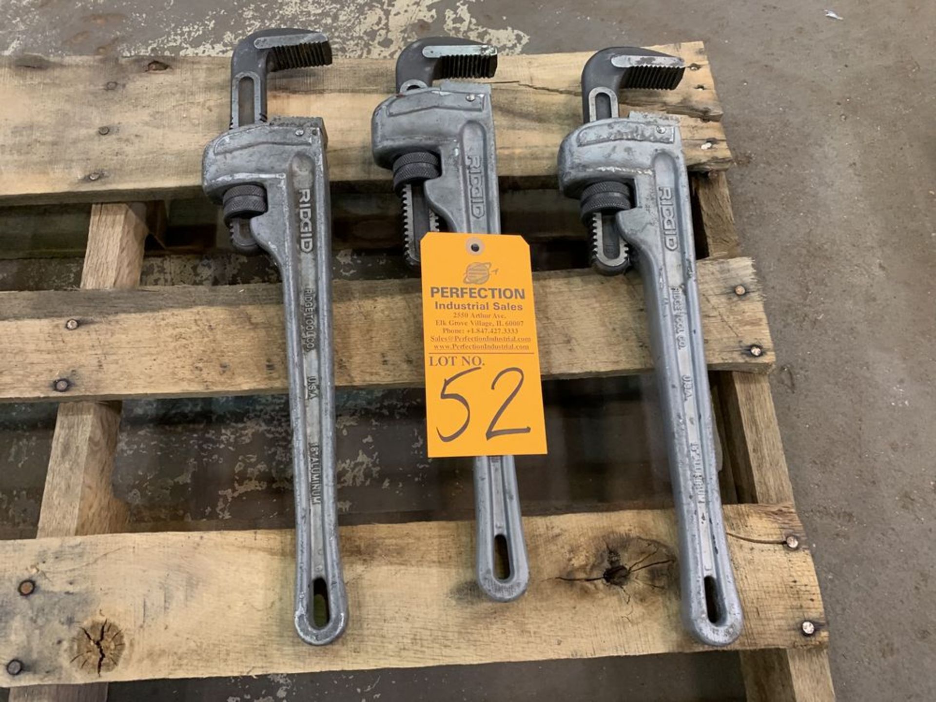 Lot of (3) Ridgid 18" Aluminum Pipe Wrenches