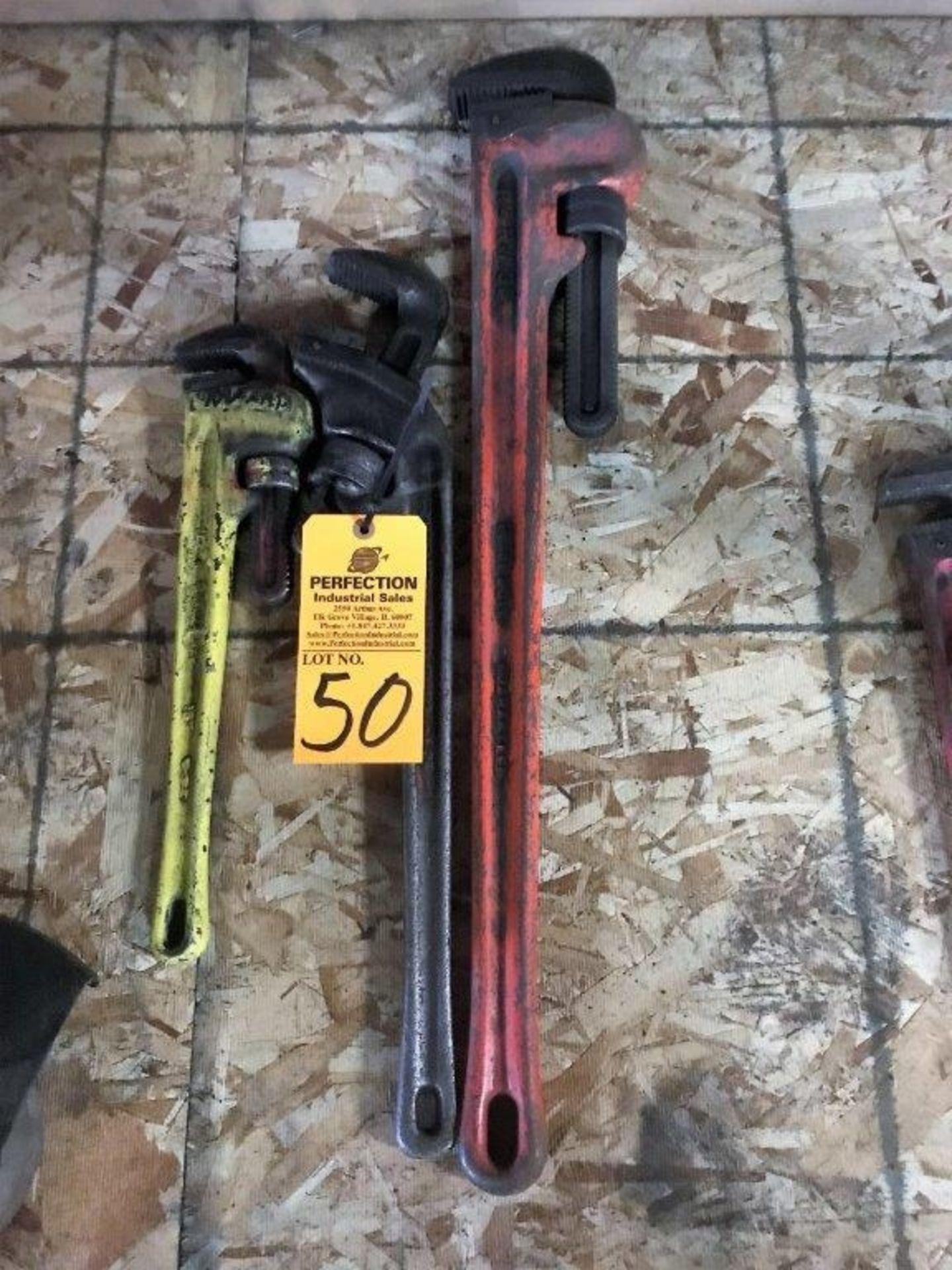 (3) Assorted Pipe Wrenches, 36", 24" and 18"