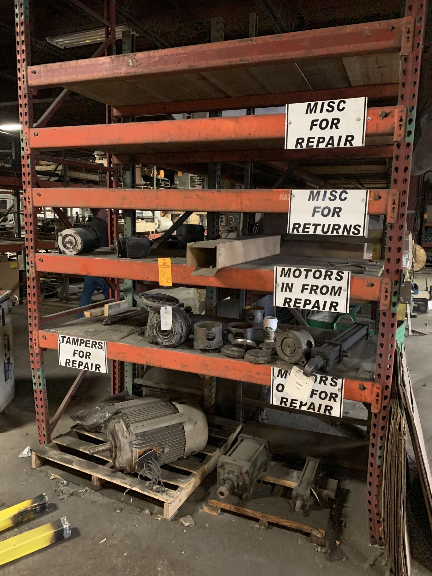 Section of Pallet Racking w/ Assorted Motors