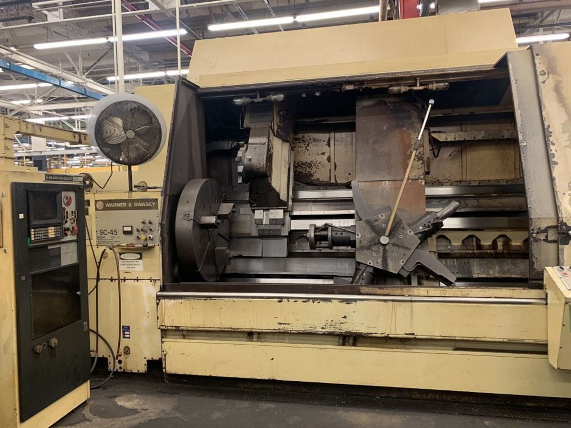 WARNER & SWASEY SC-45 M700 CNC Turret Lathe, s/n 3100643, Allen-Bradley 7340 CNC Control, 48"