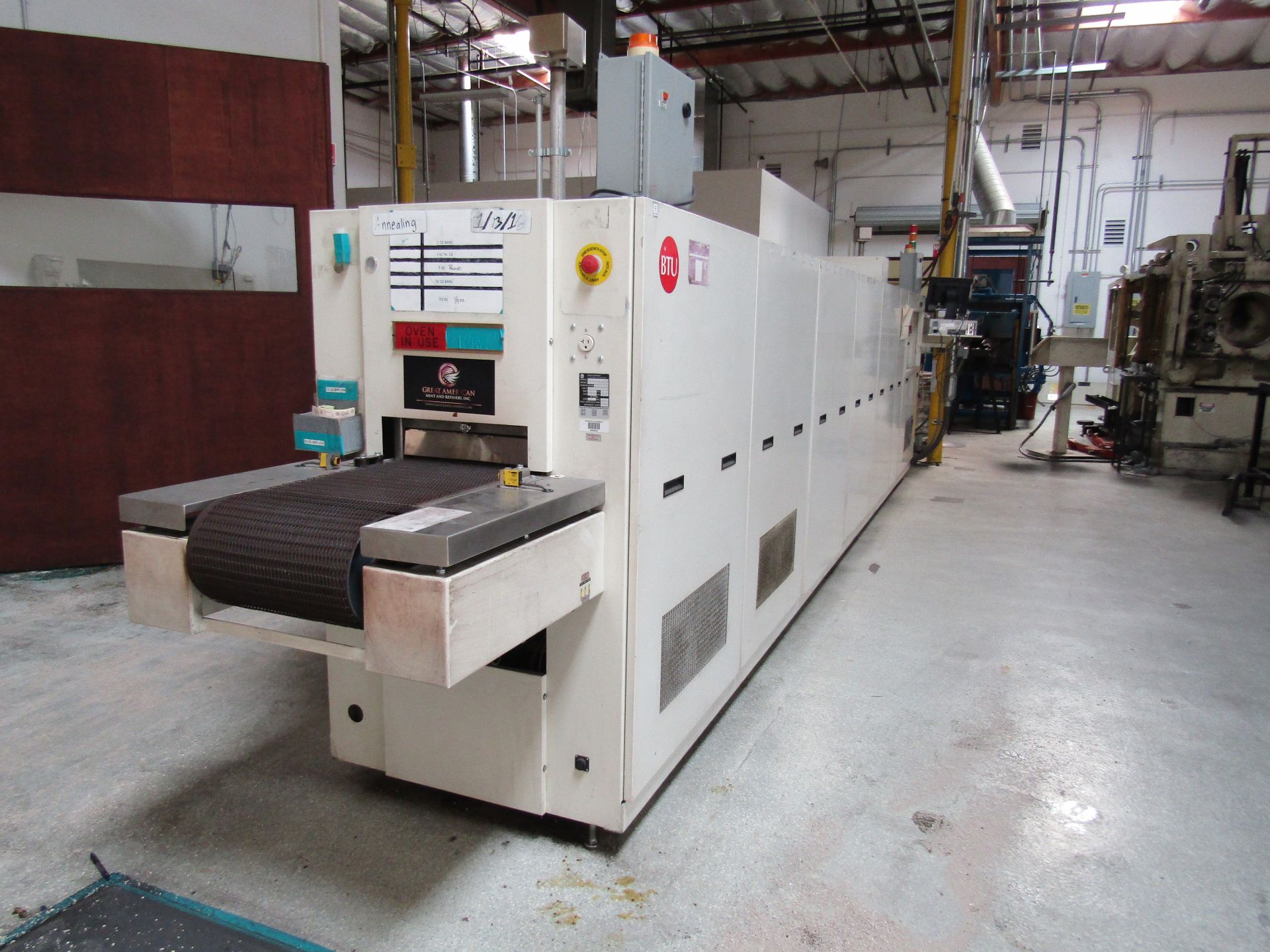 2000 BTU INTERNATIONAL Annealing Furnace, Model TCA142-7-84E78, Serial MTAZ-9, Max Temp 800 C