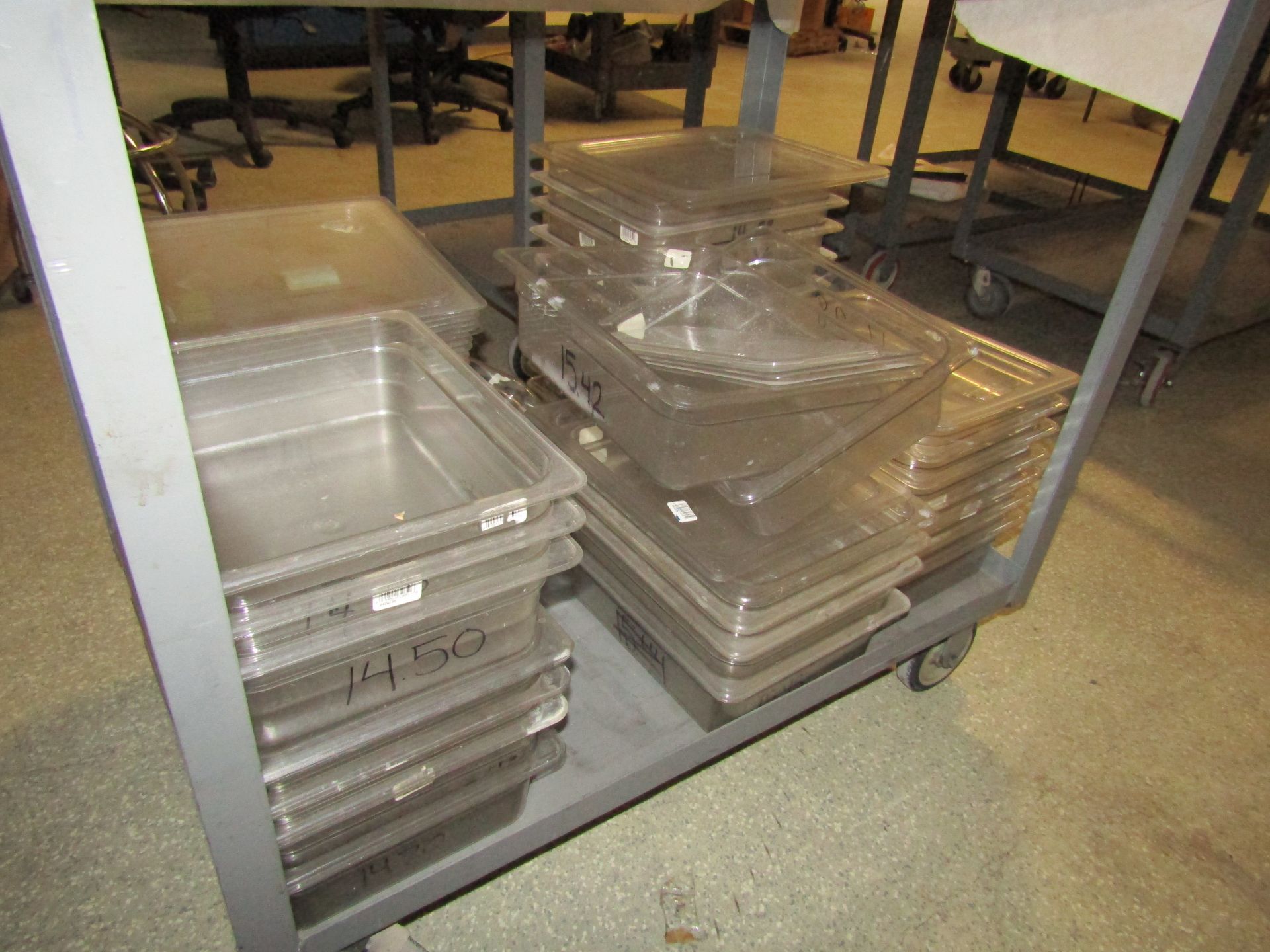 Cart With Contents, Large Quantity Of High-Quality Plastic Cleaning Bins - Image 2 of 3