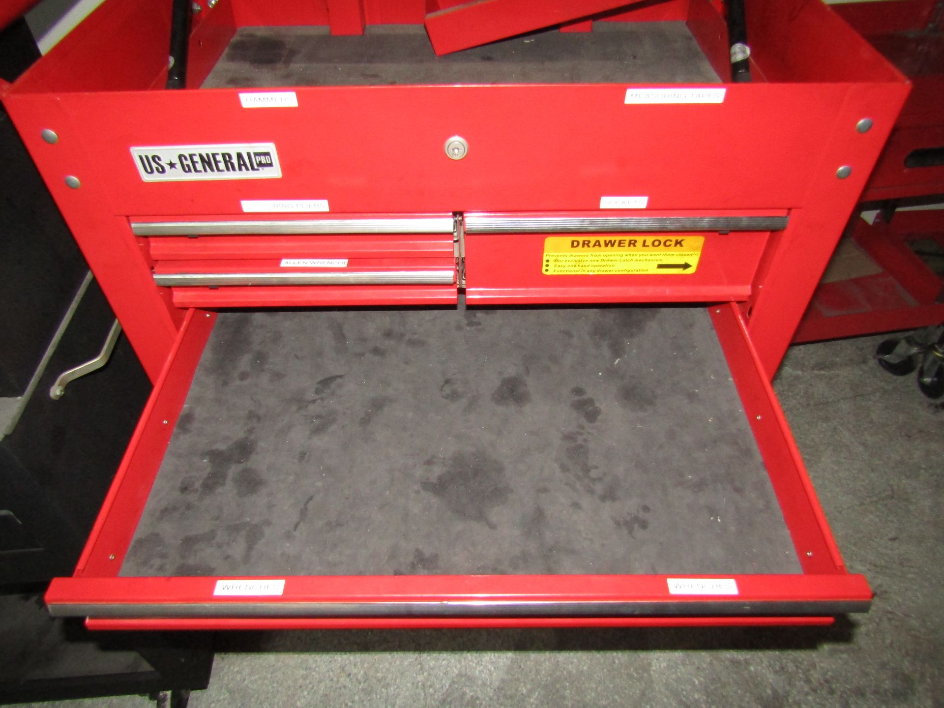 US GENERAL Rolling Job Cabinet 5 Drawer, Red - Image 4 of 4