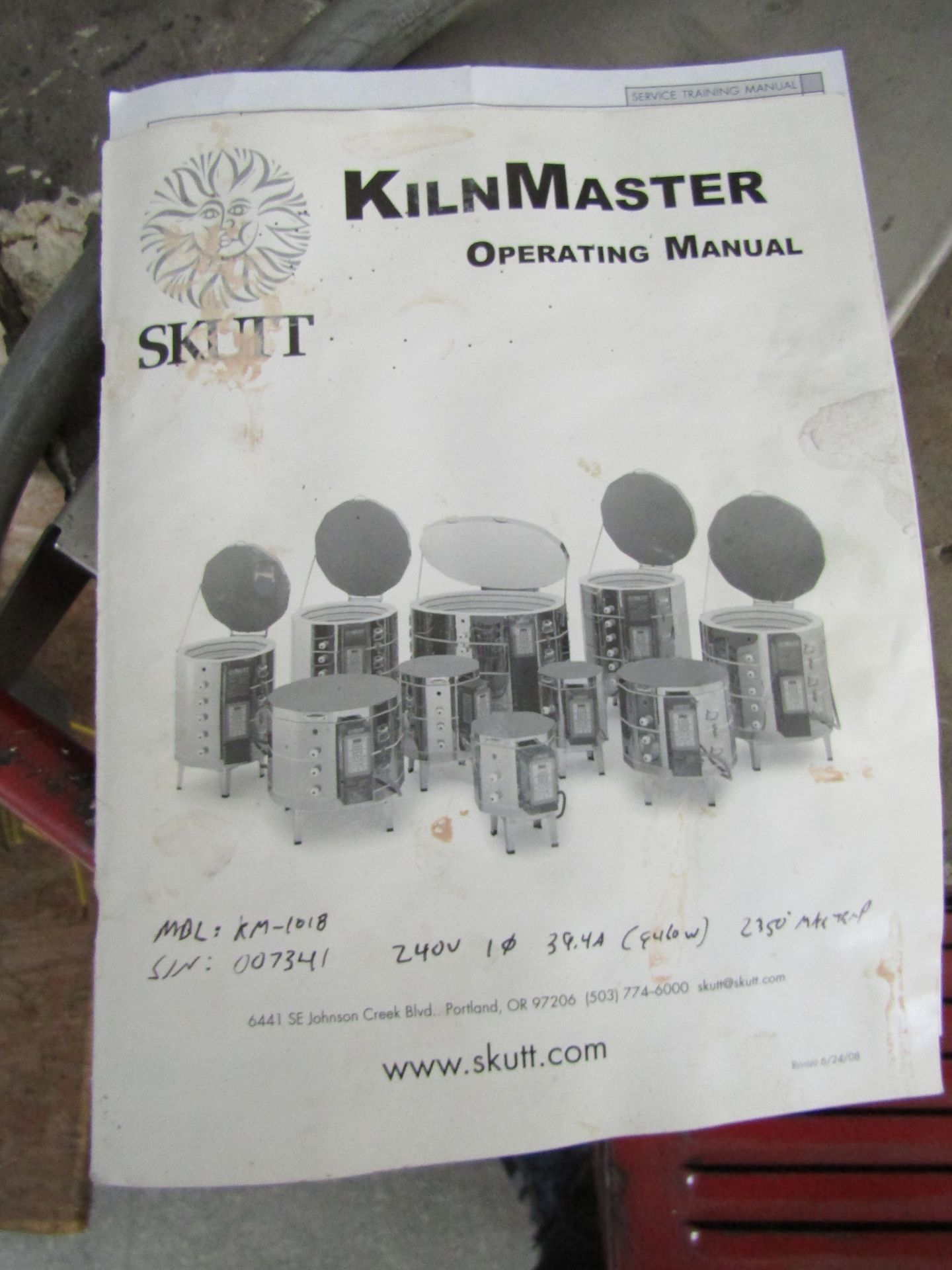 SKUTT Kiln Master KM-1018 Automatic Kiln, Serial 007341, 240 V, Operating Manual - Image 4 of 6