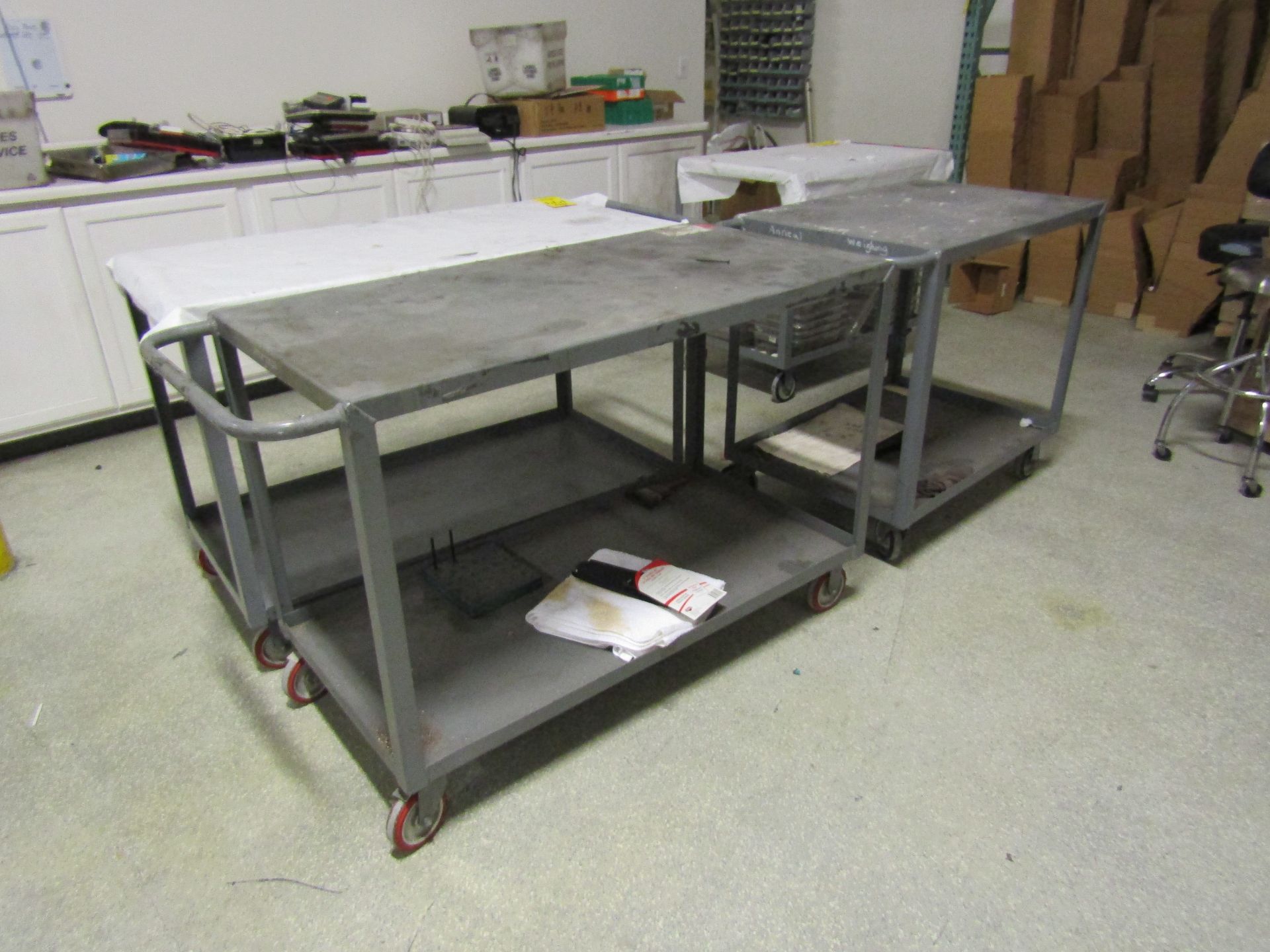 (3) Steel Shop Carts - Image 2 of 2