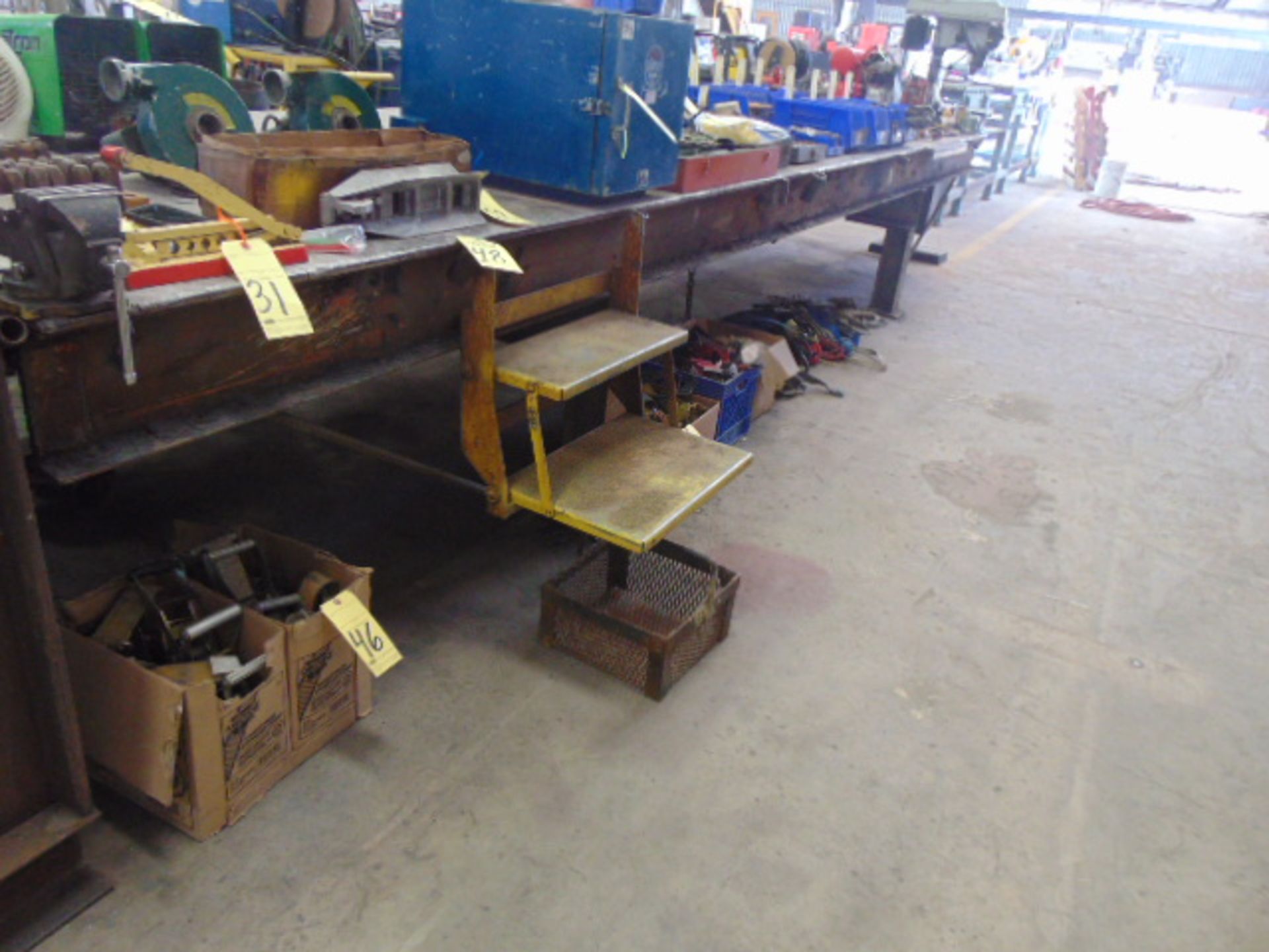 STEEL WELDING TABLE, 240" x 60" x 1/2" (cannot be taken until contents have been removed)