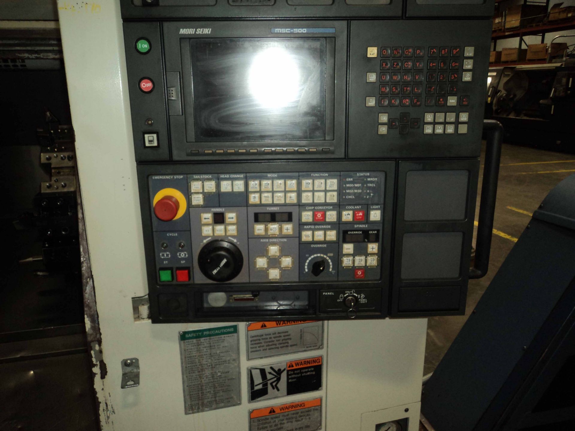 CNC LATHE, MORI SEIKI MDL. SL-200, MSC-500 CNC control, 25.8" sw. over bed, 20.1" sw. over - Image 5 of 5