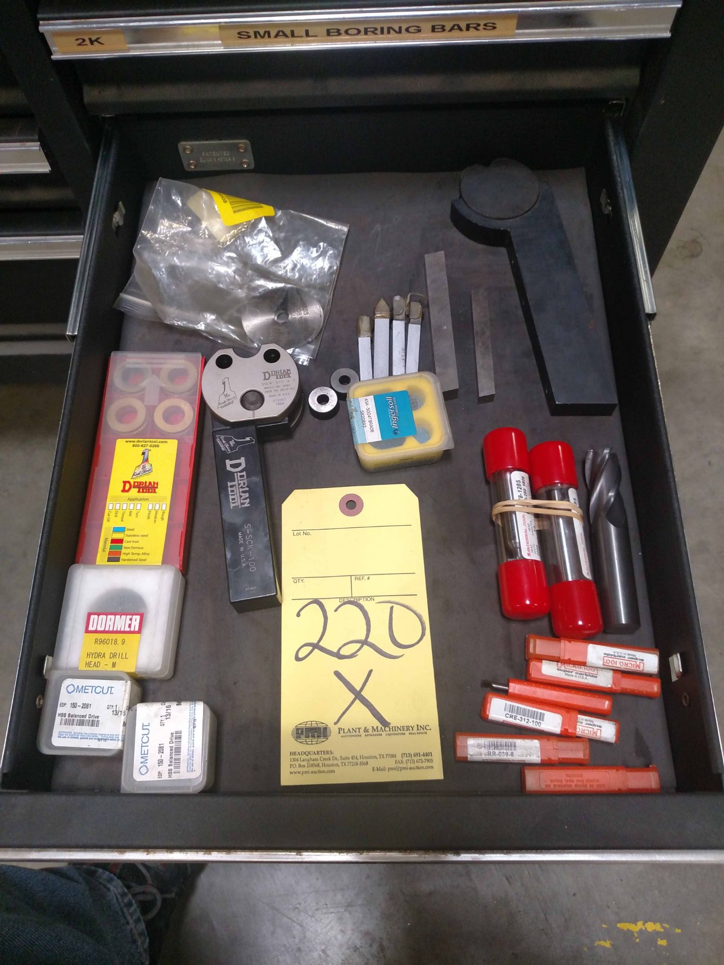 LOT CONSISTING OF: knurling tool, w/knurls, micro 100 boring bars, t-slot cutters, misc.