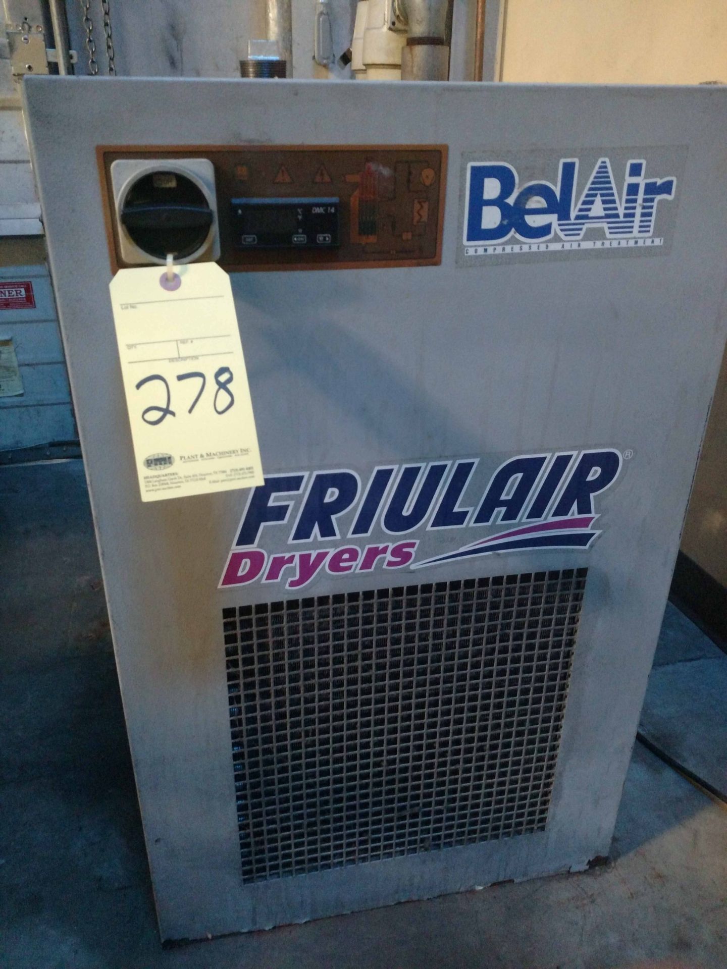 FRIULAIR DRYER, BELAIR MDL. ACT200-1, new 2008, 200 SCFM, S/N 1347-200-06-27-2008