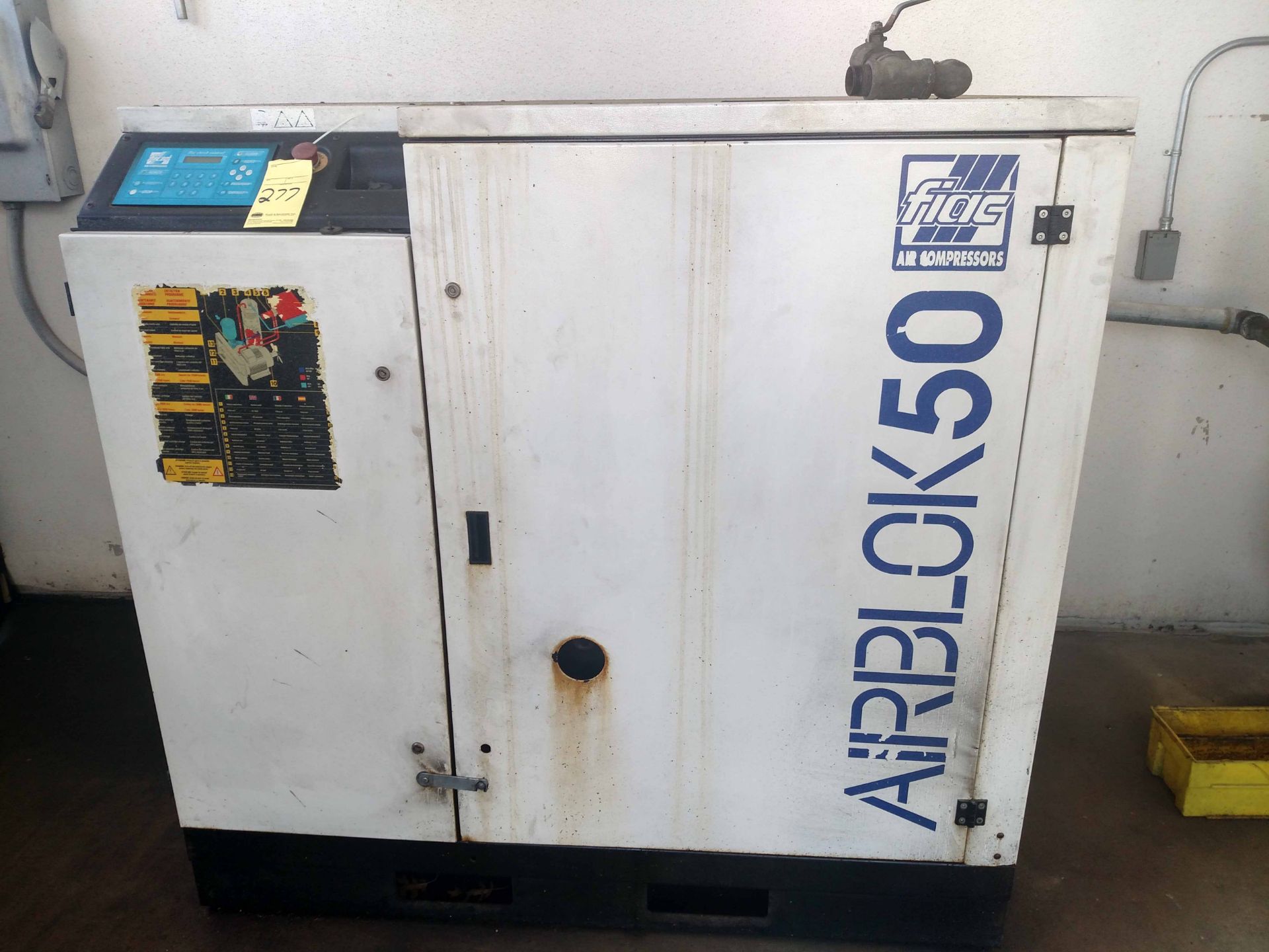 ROTARY SCREW AIR COMPRESSOR, FIAC AIRBLOK 50 MDL. BG626185, new 2007, 50 HP motor