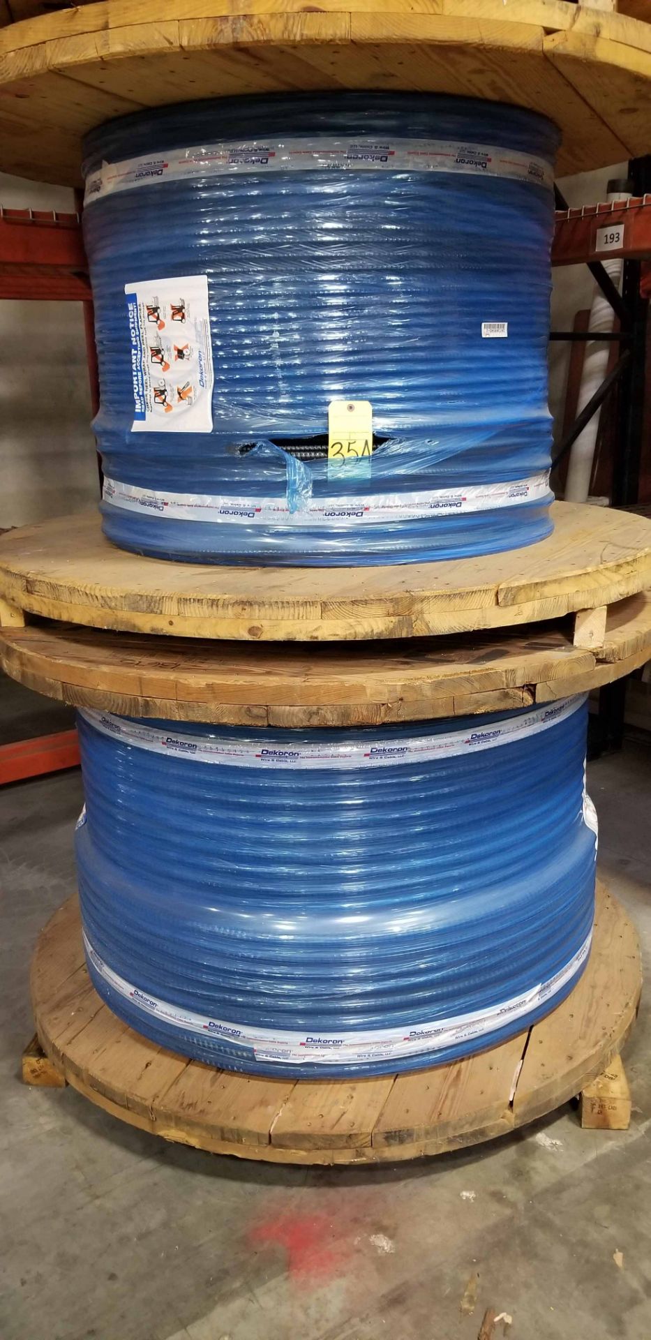 LOT OF ROLL WIRE: Dekoron 2 Pr, 16 AWG 7 Strand Bare Copper, 15 Mil FR-PVC, 18 AWG 7 Strand Tinned