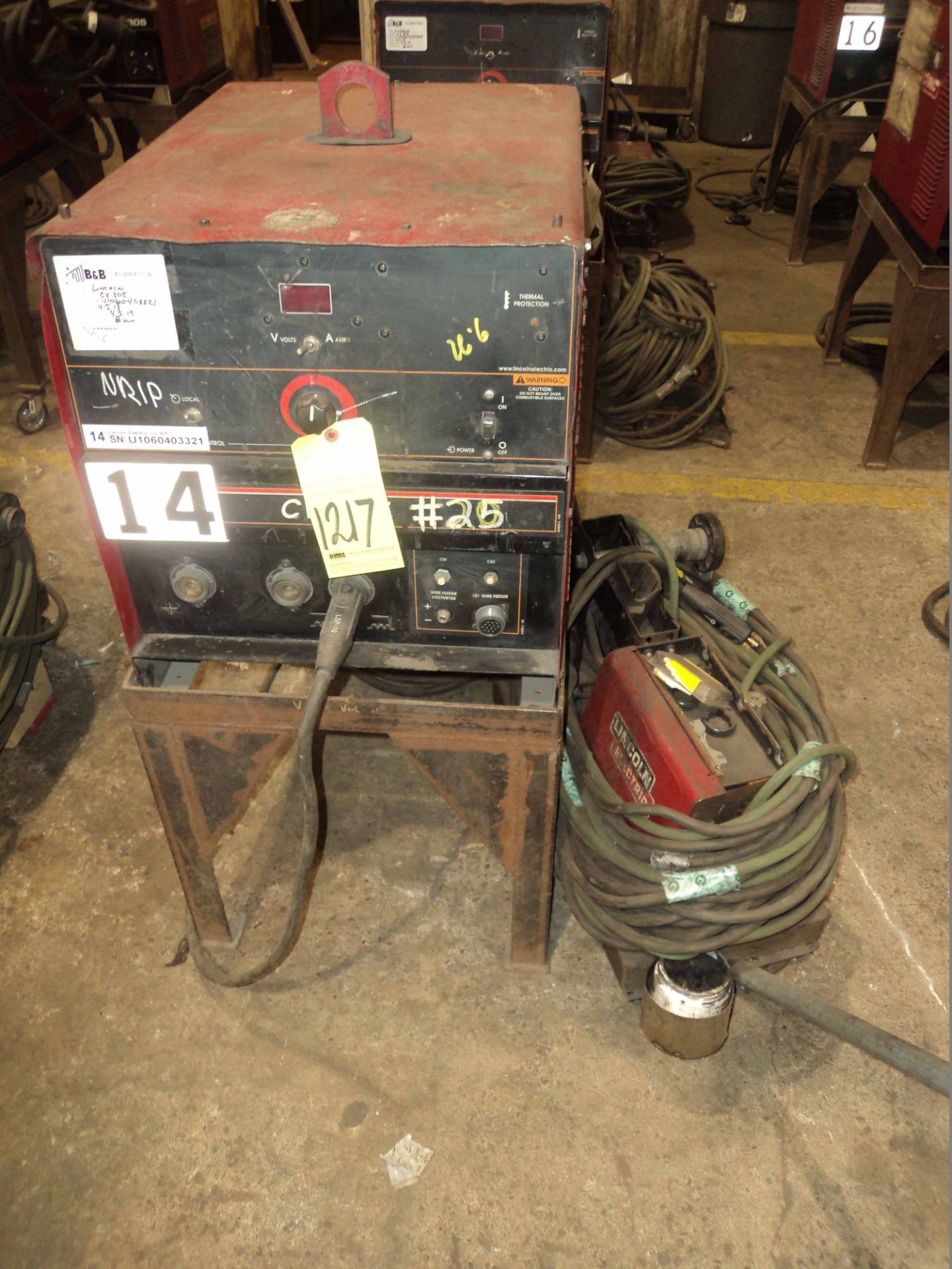 MIG WELDER, LINCOLN MDL. CV305, new 2006, 315 amps @ 32 v., 100% duty cycle, Lincoln Mdl.LF72 wire