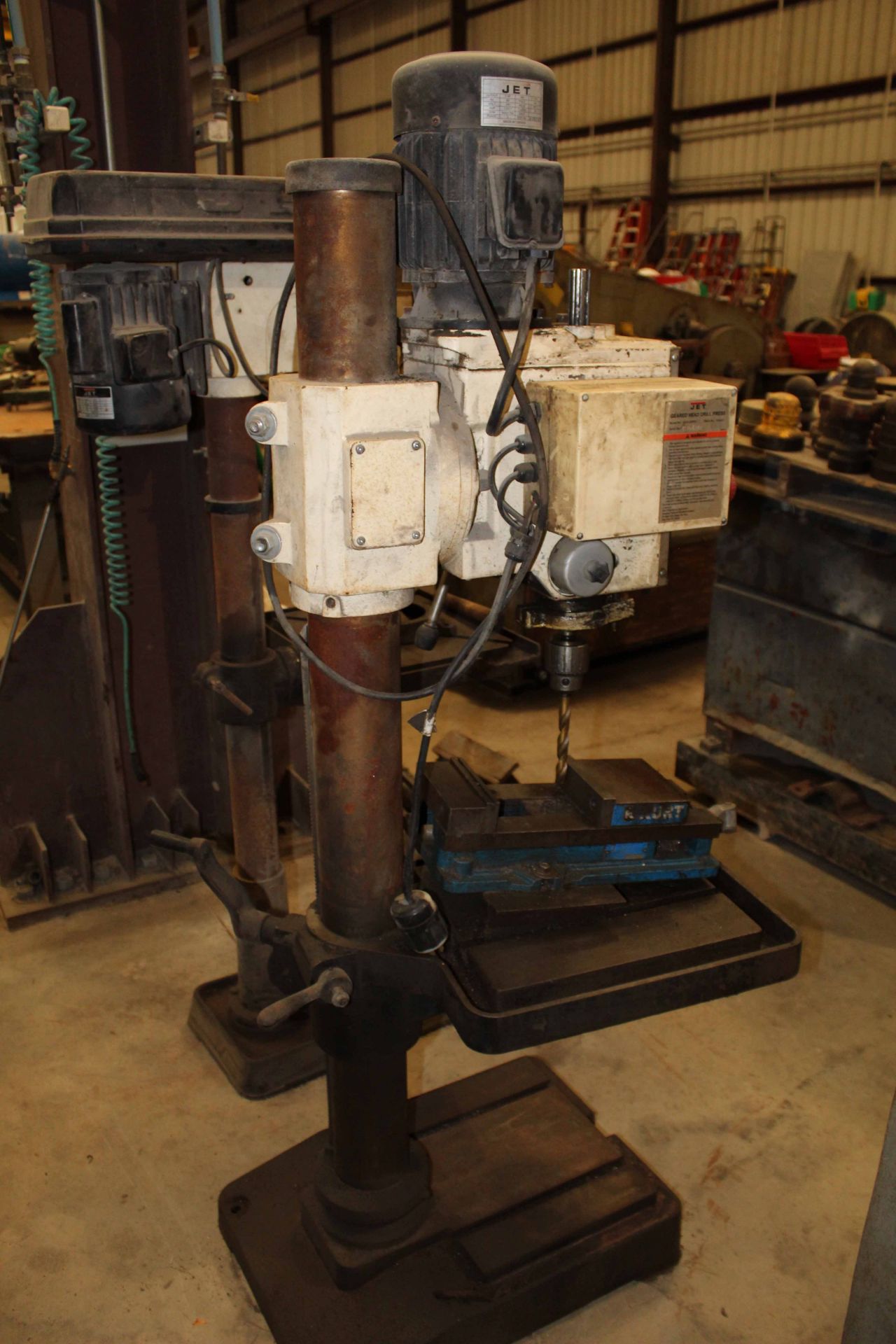 DRILL PRESS, JET MDL. GHD-20PFT, 20” throat, #2 MT spdl., geared head, w/adj. height table, S/N - Image 3 of 3