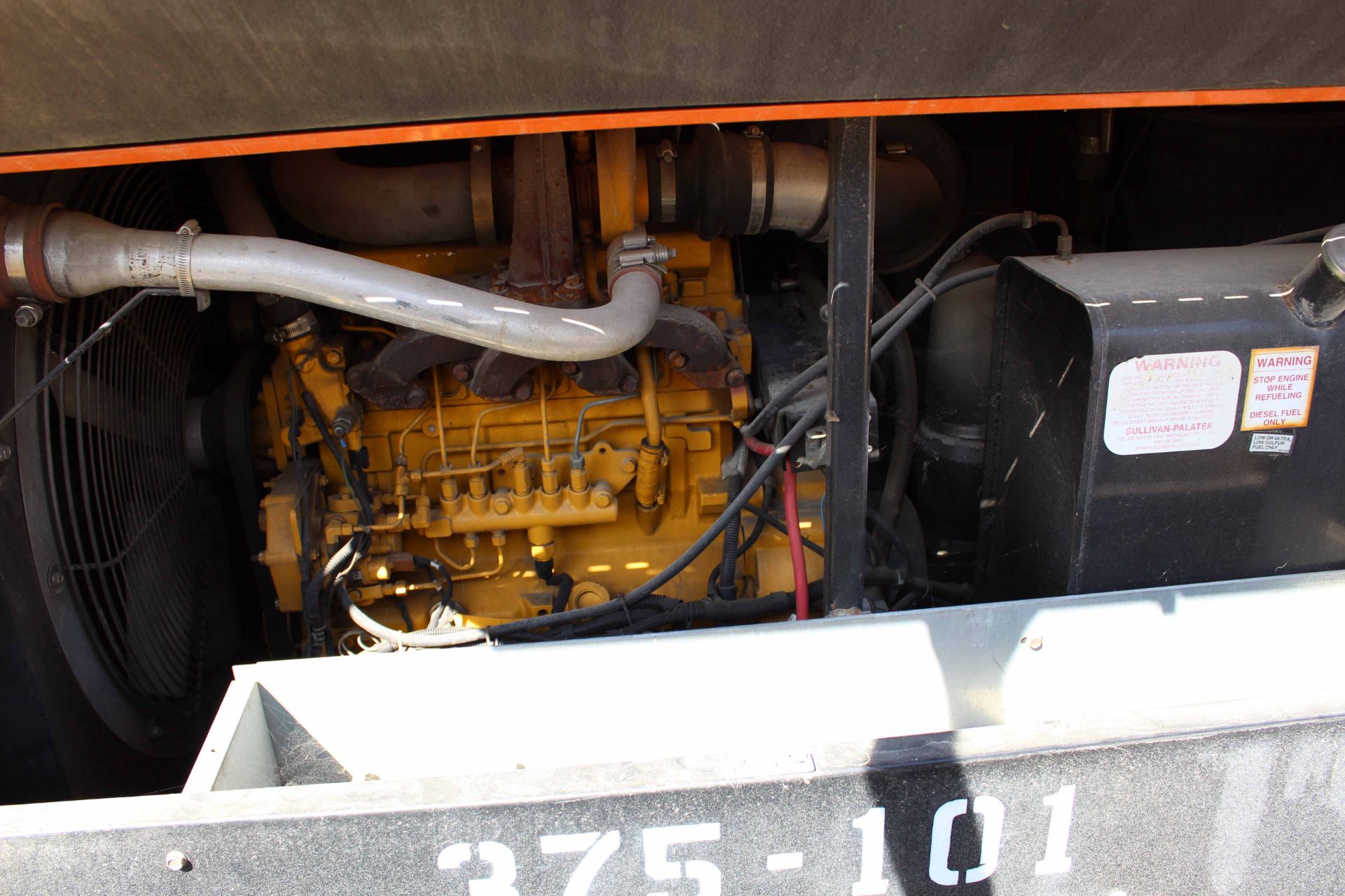 PORTABLE AIR COMPRESSOR, SULLIVAN PALATEK MDL. D375PDX1DA, John Deere diesel engine, 150 PSI, 2, - Image 4 of 4