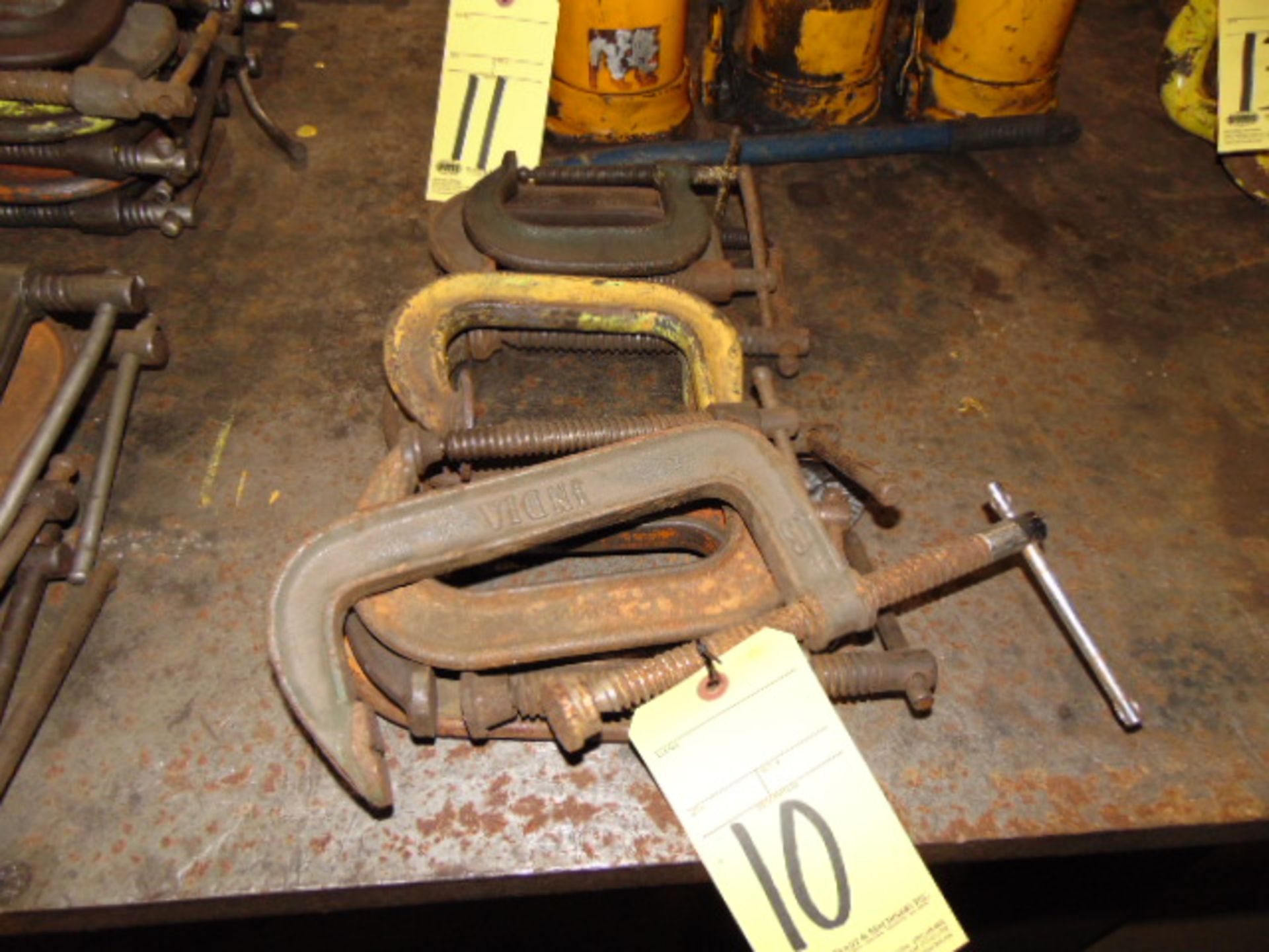 LOT OF C-CLAMPS (9), assorted