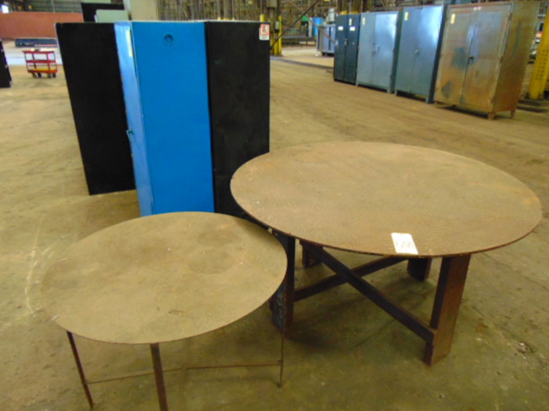 LOT OF STEEL TABLES (2), assorted