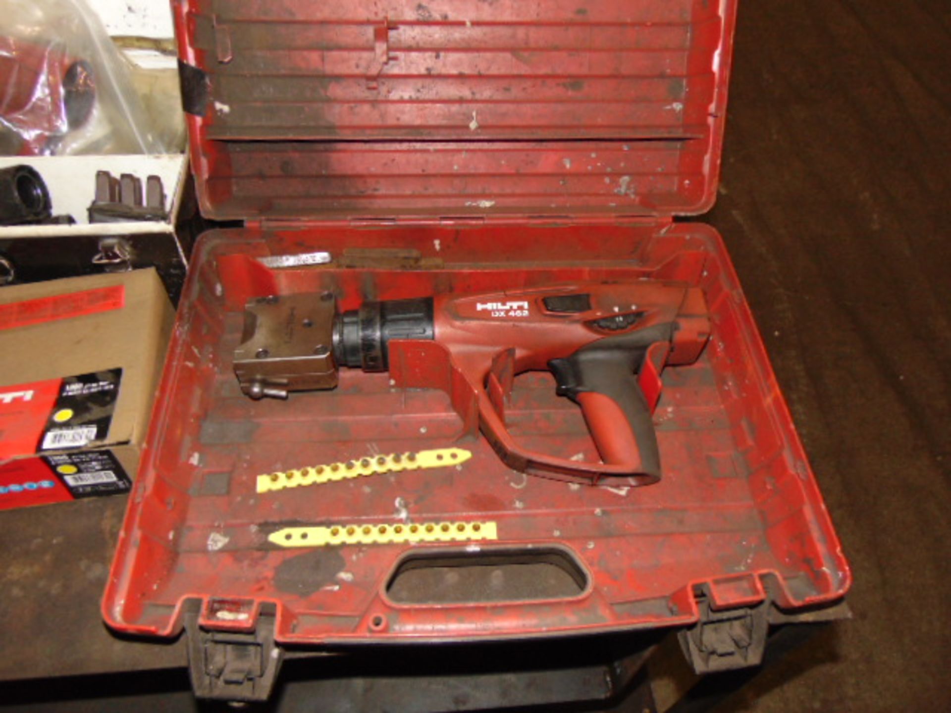 CARTRIDGE POWERED STAMPING GUN, HILTI MDL. DX462, w/stamps