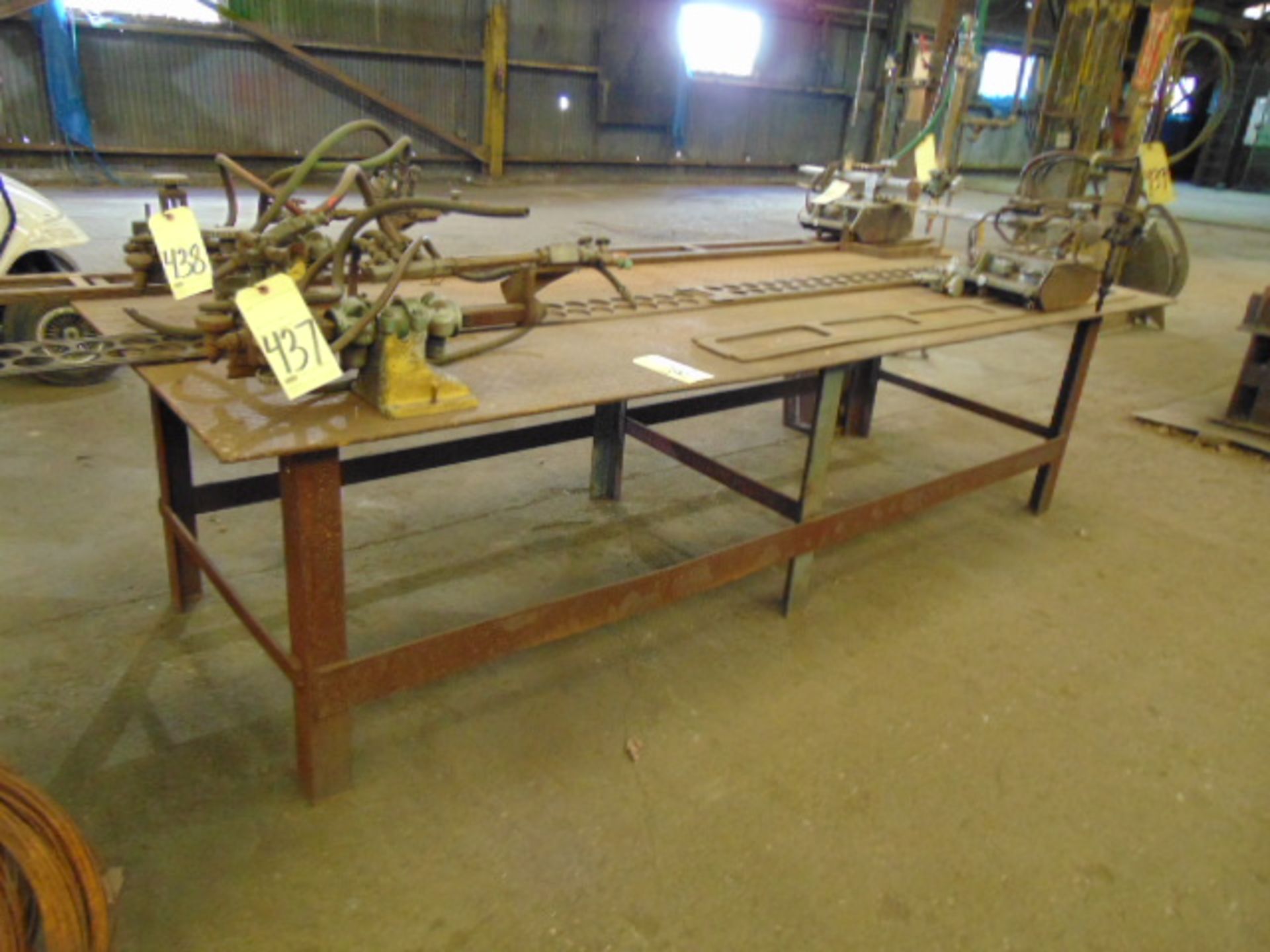 STEEL TABLE, 48" W. X 120" L. (Note: cannot be removed until empty)