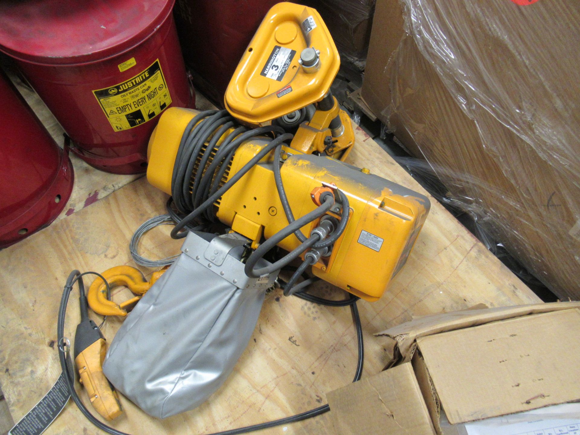 HARRINGTON 3 T. CAP ELECTRIC HOIST, Harrington Model 41760, S/N 000001. (Location O: C.I. Actuation,