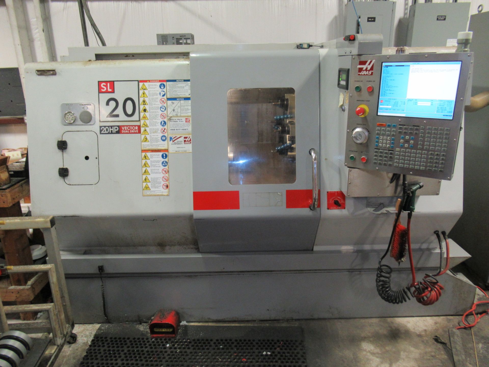 HAAS MDL. SL-20 CNC LATHE, new 9/2008, Haas CNC control, 20 HP Vector drive, SamChulley 8" Mdl. HS08 - Image 2 of 25