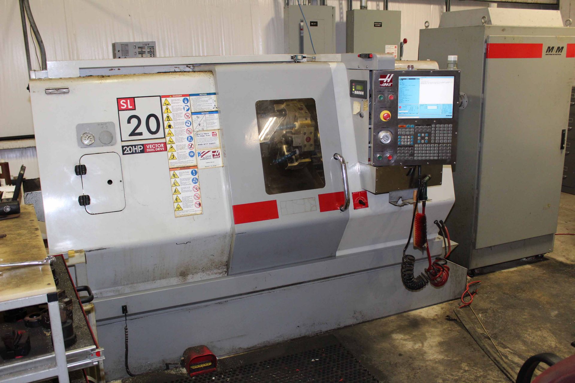 HAAS MDL. SL-20 CNC LATHE, new 9/2008, Haas CNC control, 20 HP Vector drive, SamChulley 8" Mdl. HS08 - Image 4 of 25