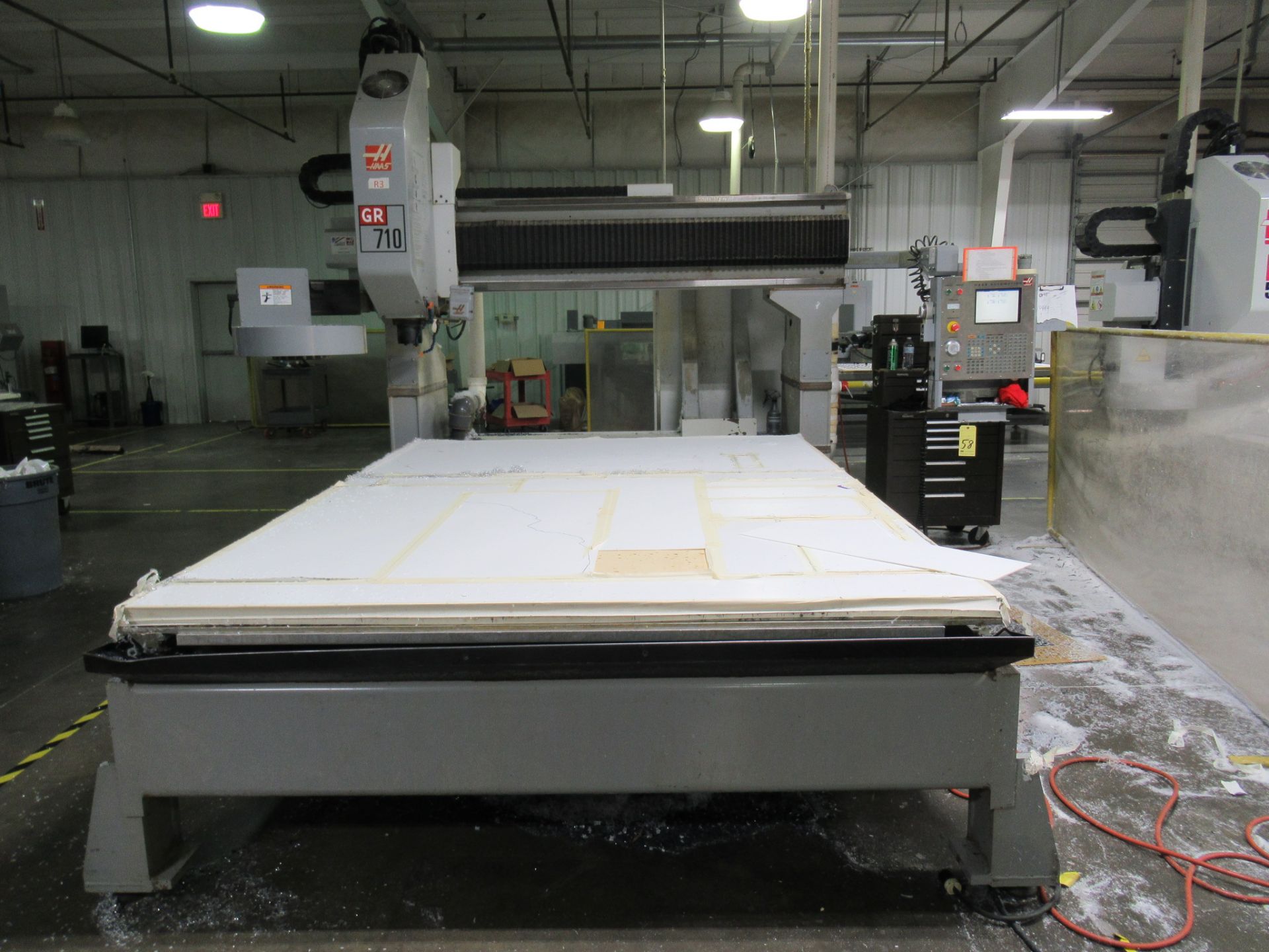 HAAS GR-710 CNC GANTRY ROUTER, New in 2006, 72” x 122” vacuum table, Travels: 121”-X, 85”-Y, 24”Z,