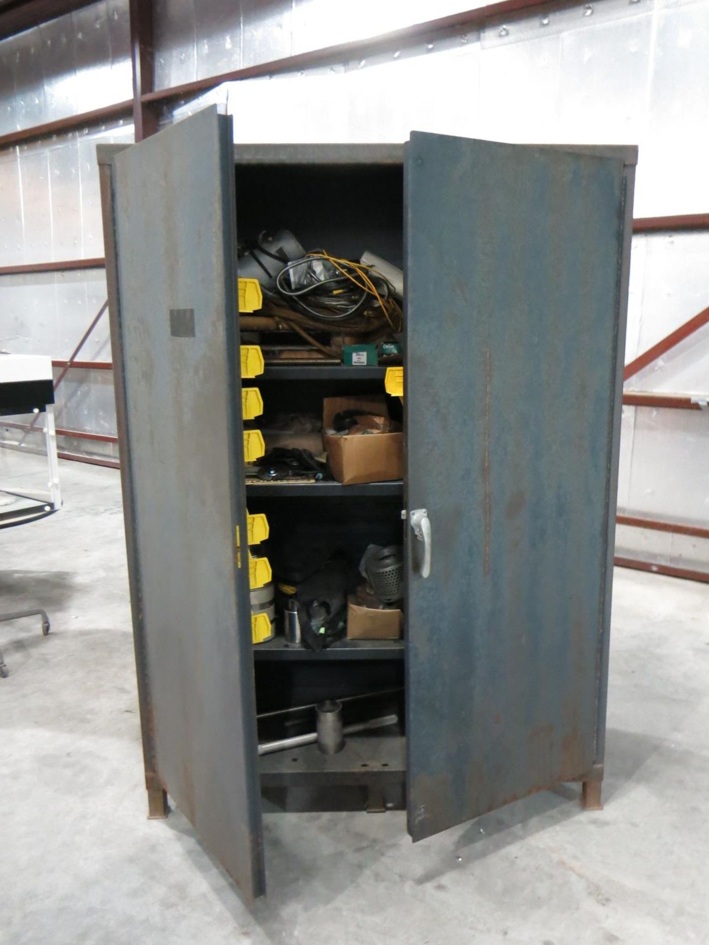 STORAGE CABINET, 2-door, H.D., w/contents - Image 2 of 2