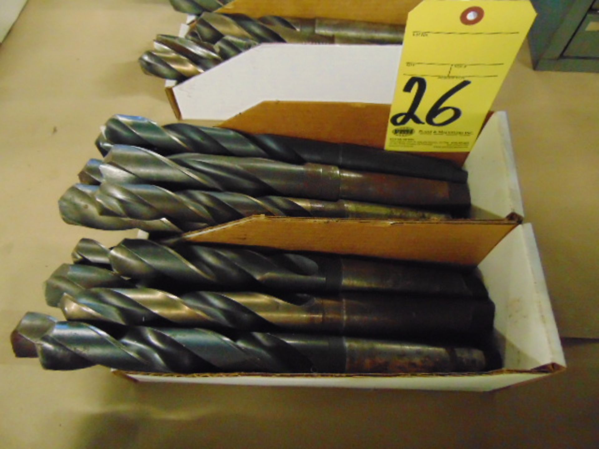 LOT OF TAPER SHANK DRILLS (in two boxes)