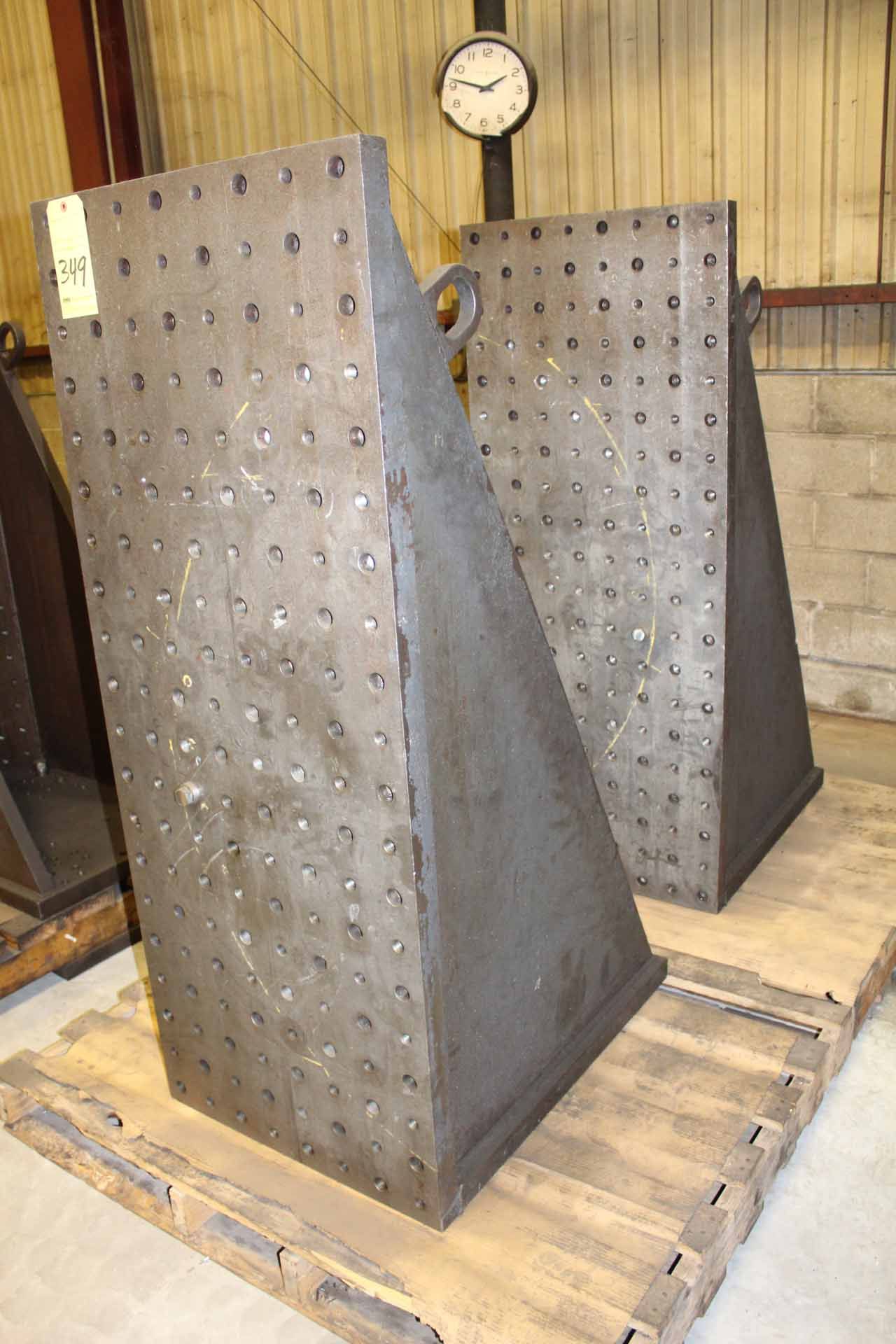 LOT OF ANGLE PLATES (1 Pair), 24"W. x 60" ht. x 36" dp., fabricated drilled & tapped, w/locating