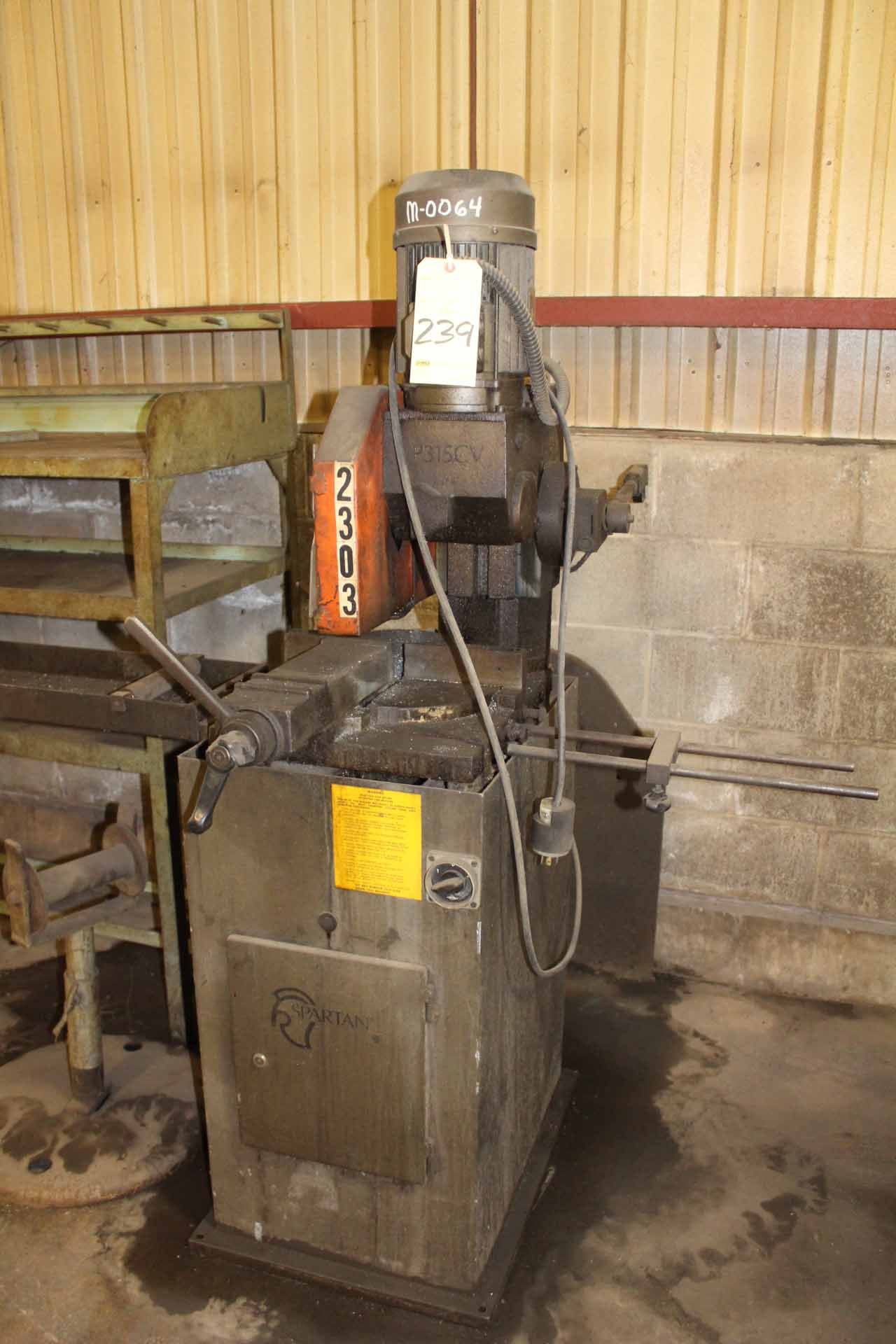 COLD SAW, SPARTAN MDL.P315CV, 3 HP motor, 12” blade dia., swivel vise, S/N P15CV-10009