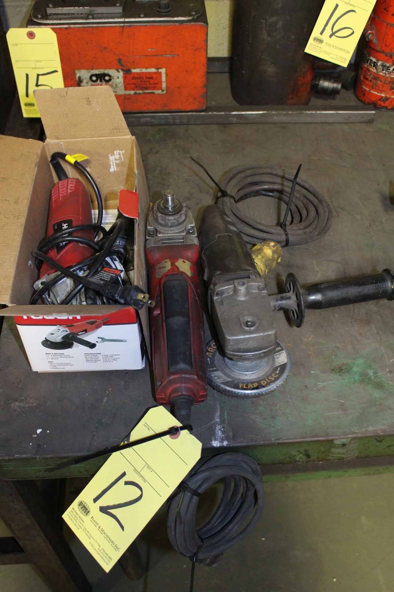 LOT OF ELECTRIC RIGHT ANGLE GRINDERS (3), 4-1/2"