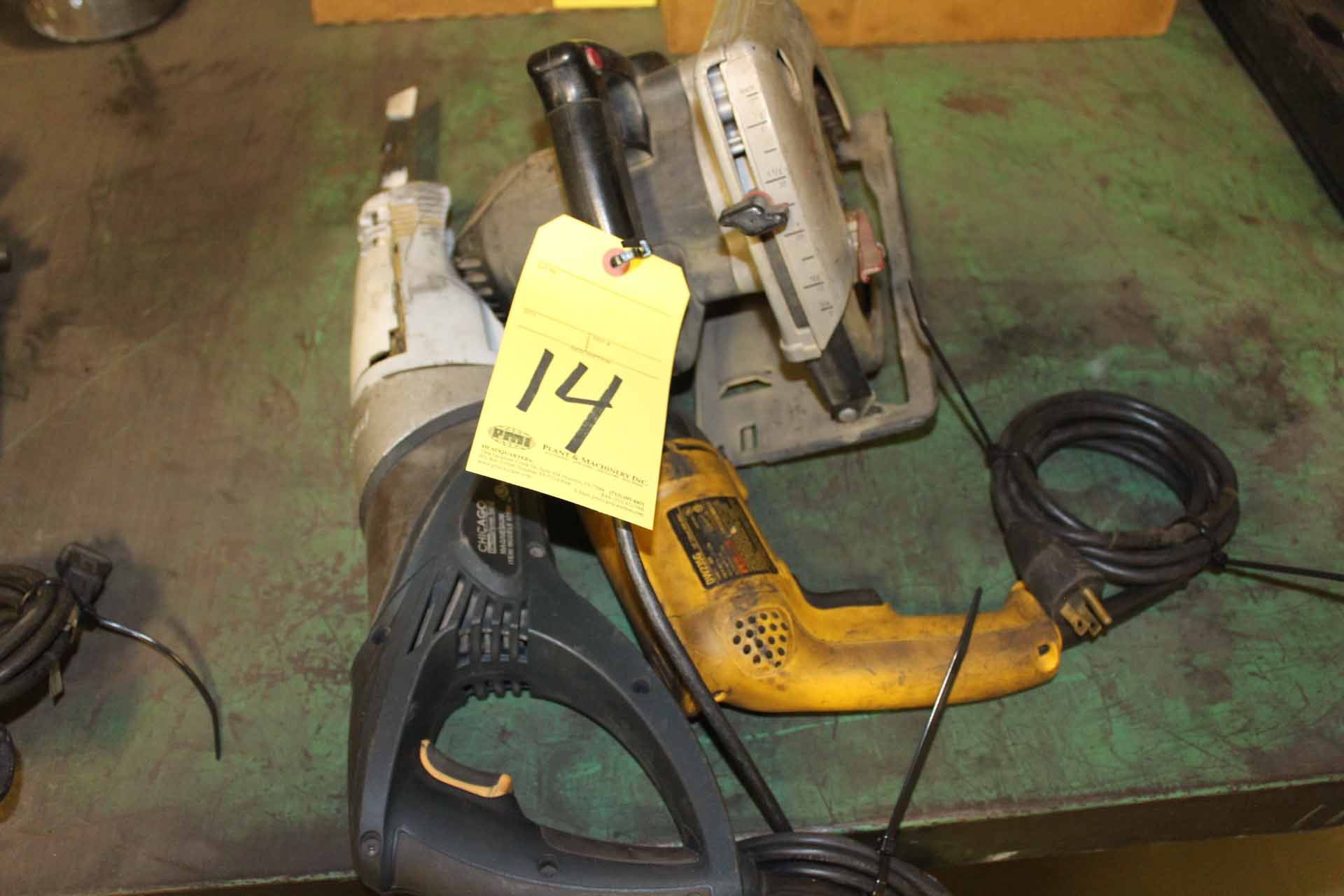 LOT CONSISTING OF: reciprocating saw, circular saw & drill