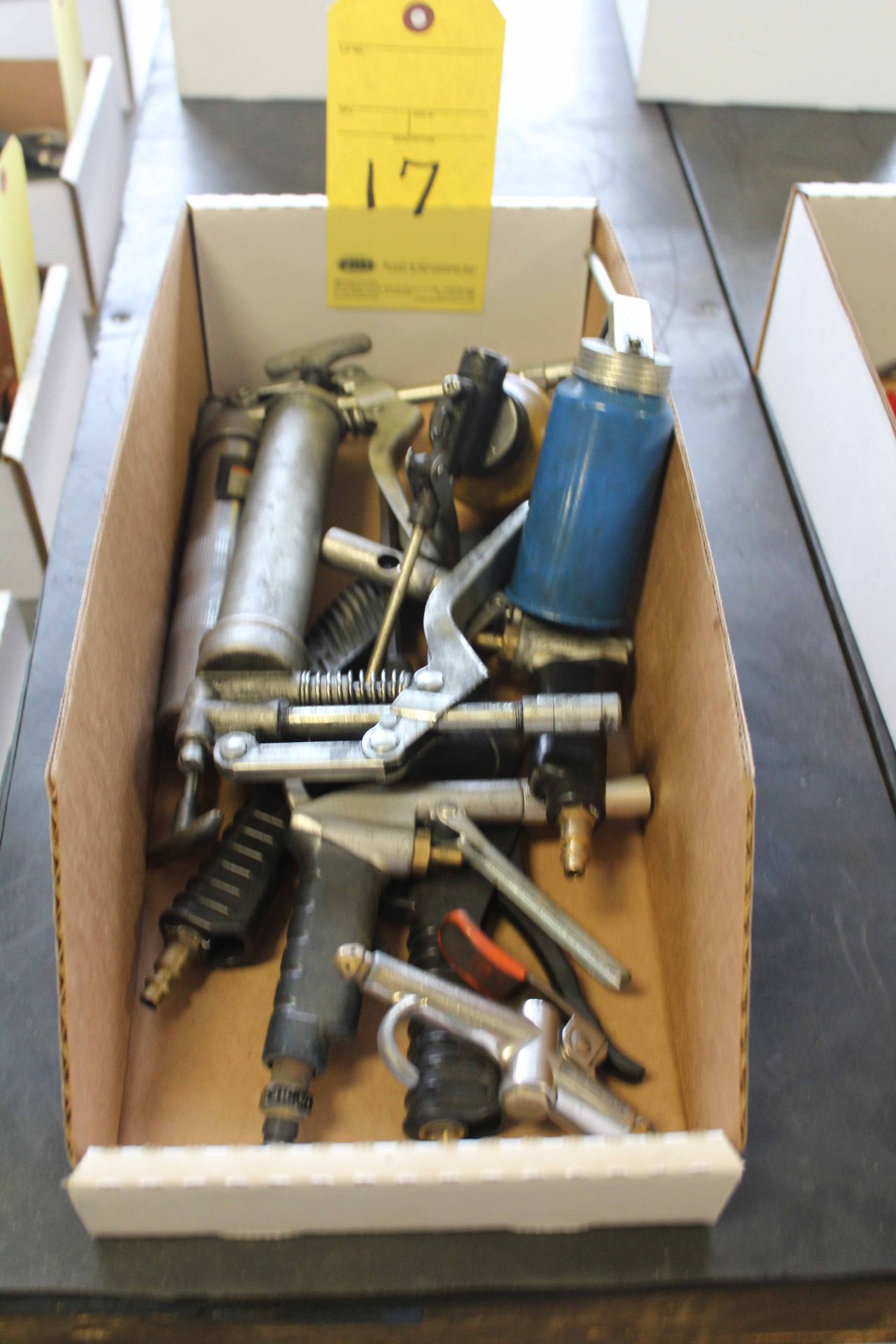 LOT CONSISTING OF: grease guns, oilers & air sprayers (in one box)