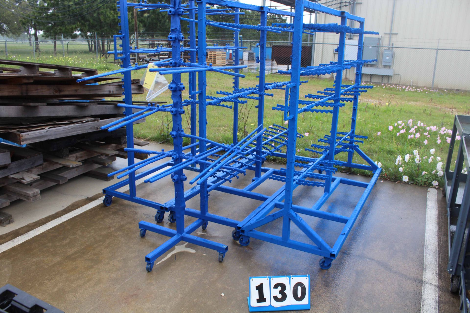 LOT OF RACKS, w/paint booth parts