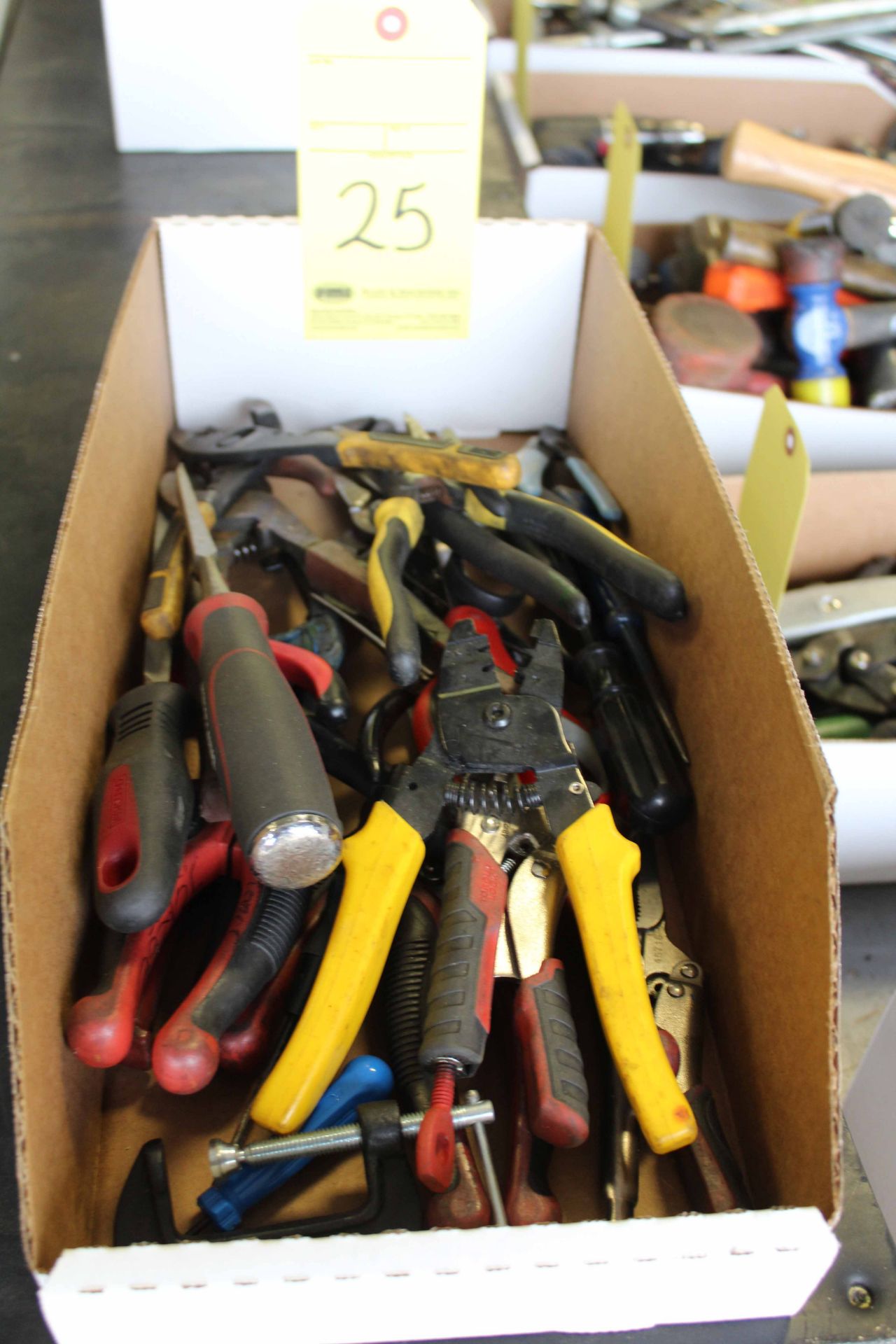 LOT CONSISTING OF: vise grips, wire strippers, pliers & channel locks (in one box)