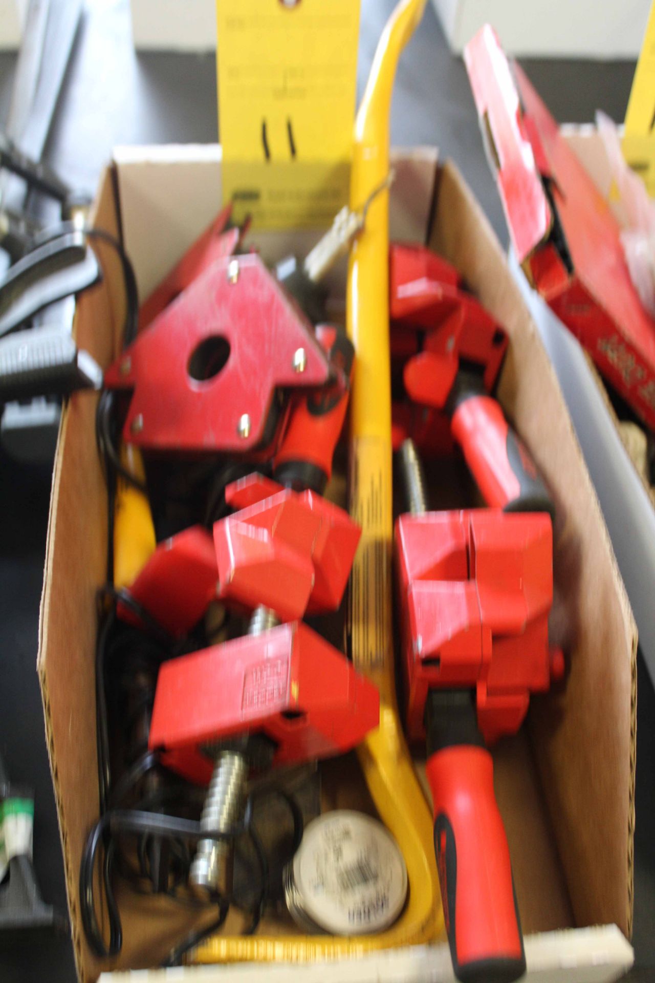 LOT CONSISTING OF: welders, magnets, prybars & clamps (in one box)