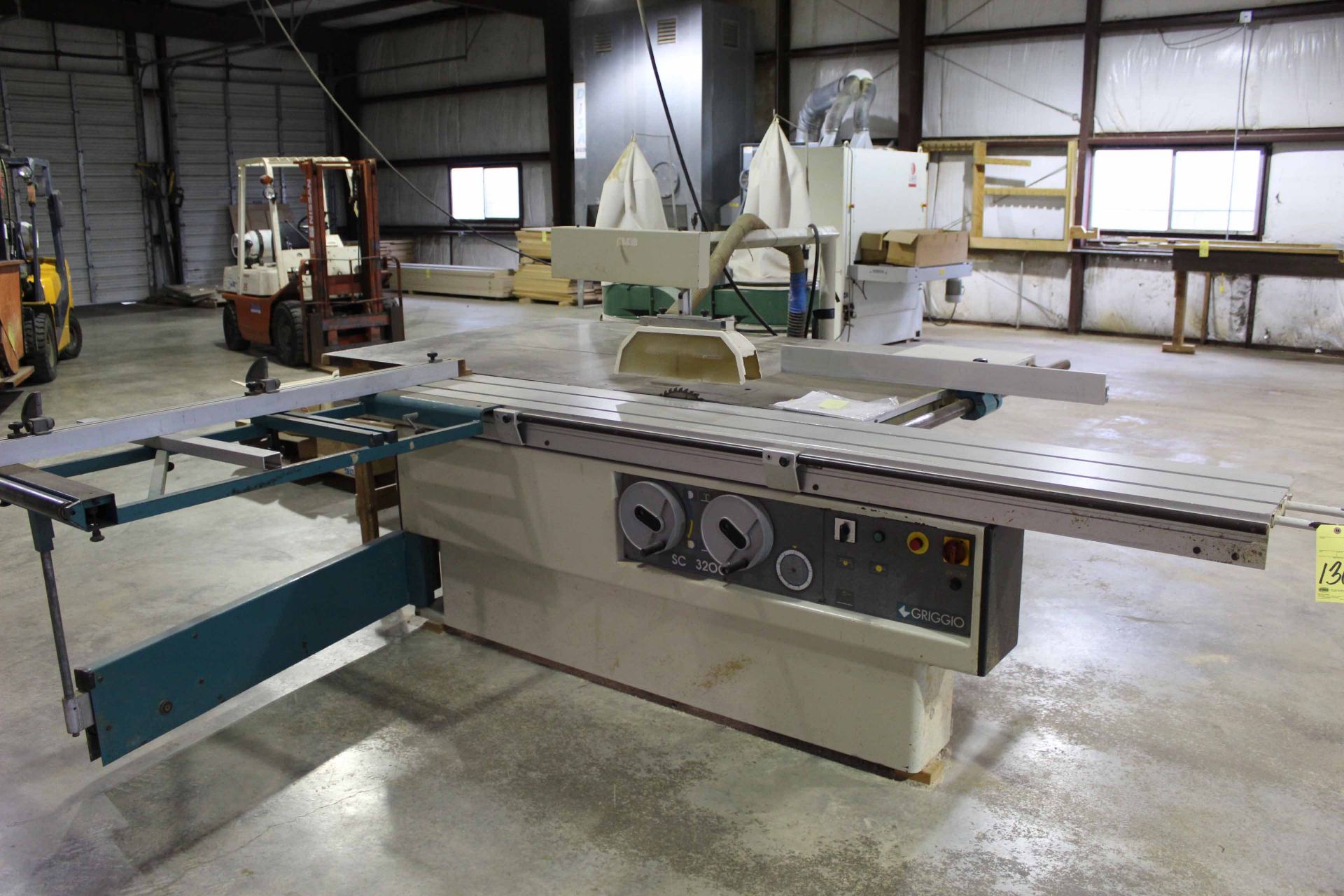 SLIDING TABLE PANEL SAW, GRIGGIO MDL. SC3200, new 1999, 10 HP motor, approx. 13" x 126" cutting