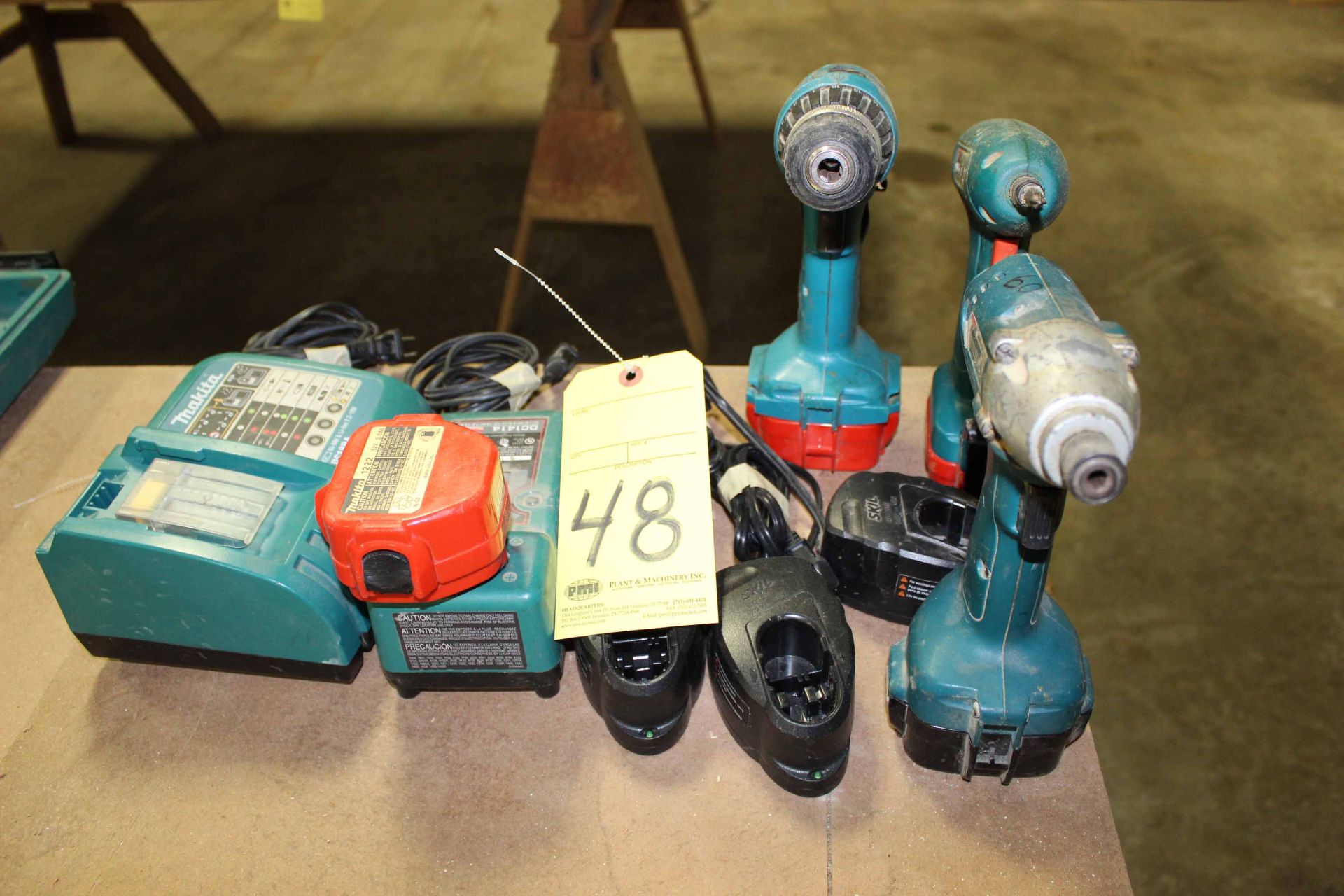 LOT OF CORDLESS DRILLS, MAKITA, w/chargers