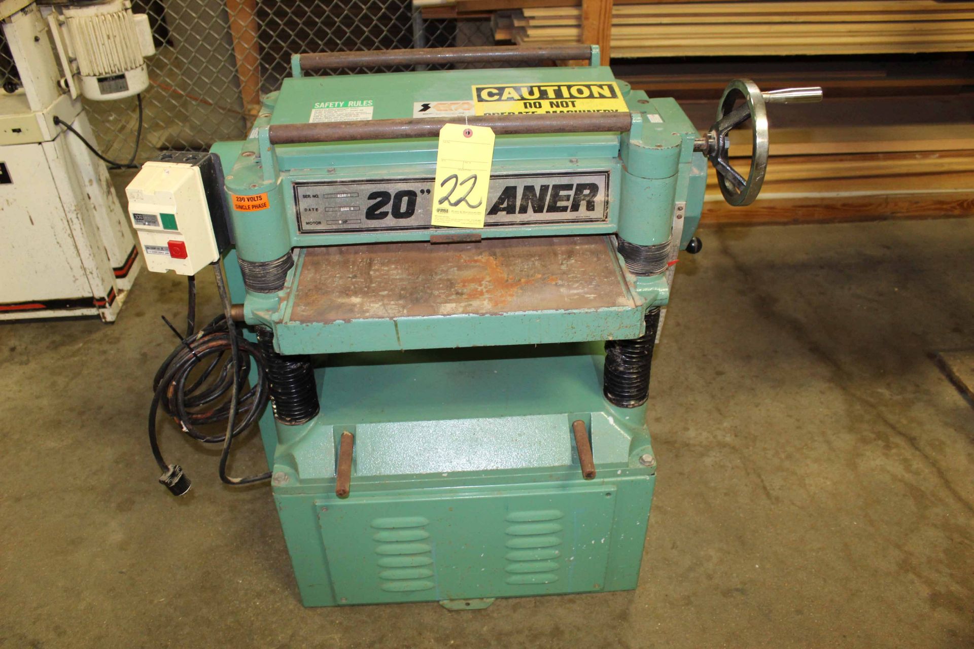 PLANER MILL, SECO 20", new 2000, 5 HP motor, S/N 608616