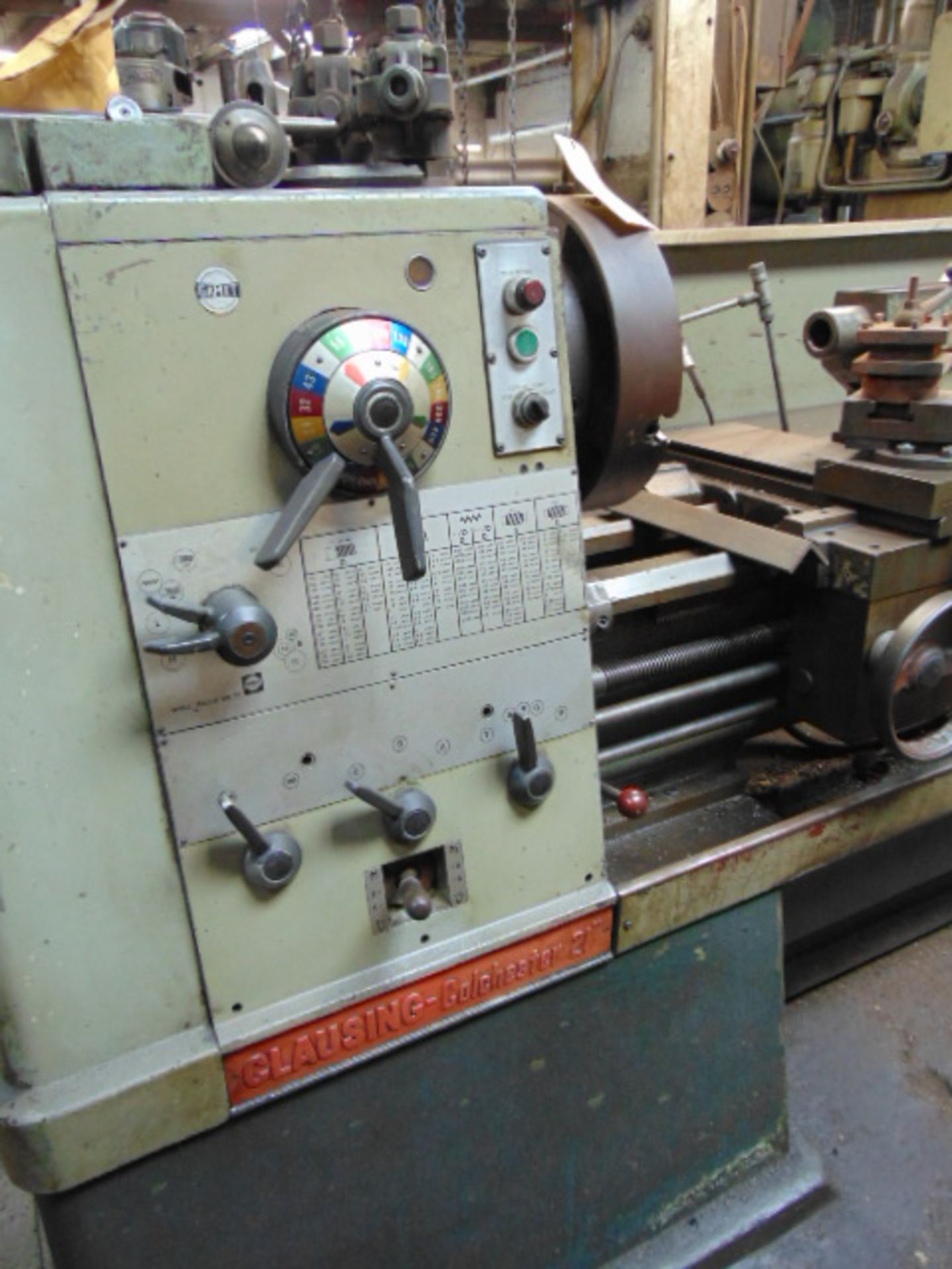 LATHE, CLAUSING COLCHESTER 21" x 60", 3.5" spdl. bore, spds: 18-1400 RPM, steadyrest, 3-jaw & 4- - Image 6 of 9