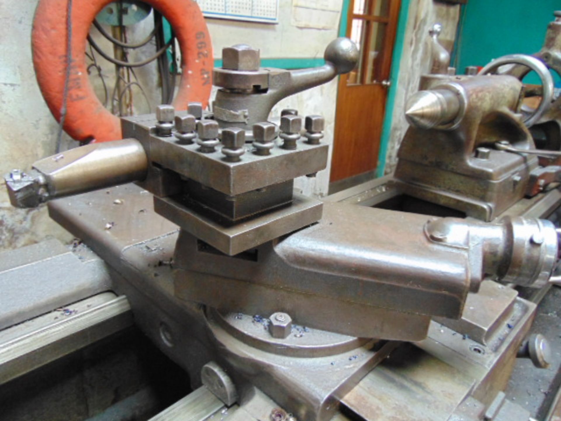 LATHE, MONARCH 22" X 96" MDL. C, 1-1/2" spdl. bore, spds: 12-487 RPM, steadyrest, 4-jaw chuck, S/N - Image 3 of 8